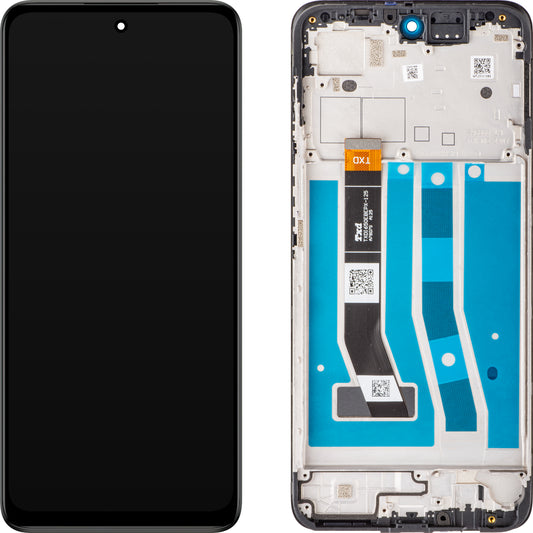 Motorola Moto G54 érintőképernyős kijelző érintőképernyővel, kerettel, fekete, szervizcsomag 5D68C23304