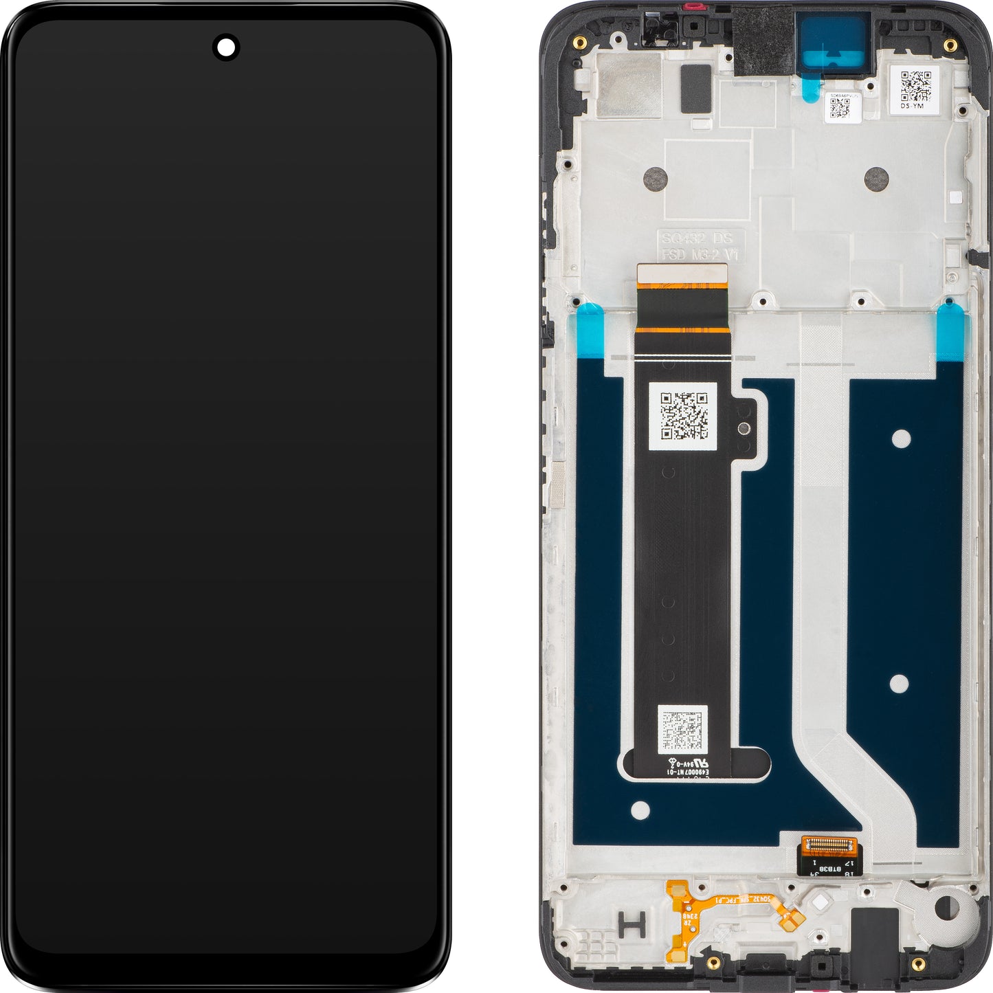 Motorola Moto G34 érintőképernyős kijelző érintőképernyővel, kerettel, fekete, szervizcsomag 5D68C23723