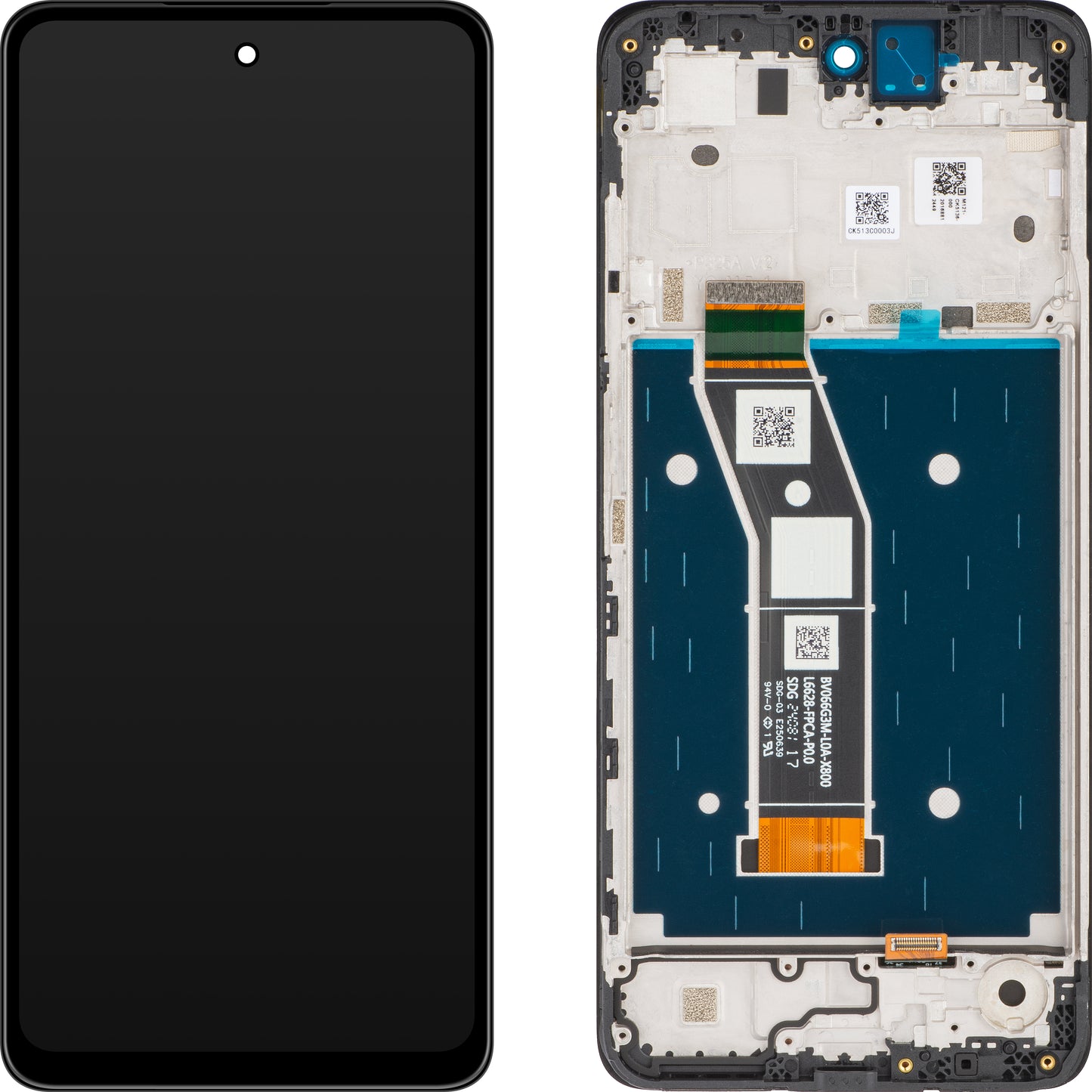 Motorola Moto G24 érintőképernyős kijelző érintőképernyővel, kerettel, fekete, szervizcsomag 5D68C23810