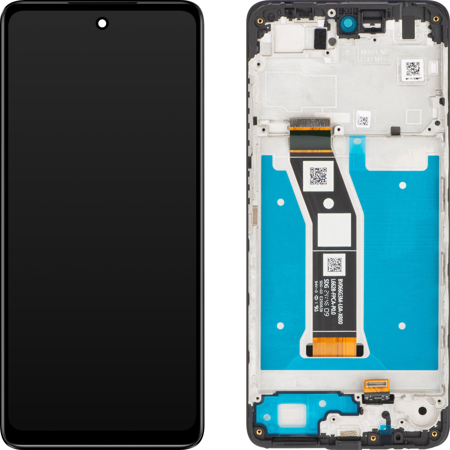 Érintőképernyős kijelző Motorola Moto E14, kerettel, fekete, szervizcsomag 5D68C24645