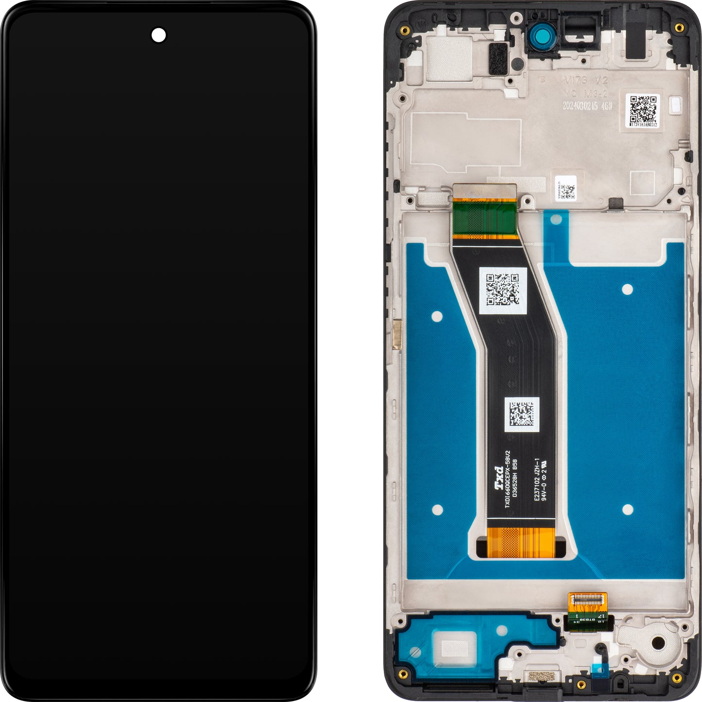 Érintőképernyős kijelző Motorola Moto G04, kerettel, fekete, szervizcsomag 5D68C23890
