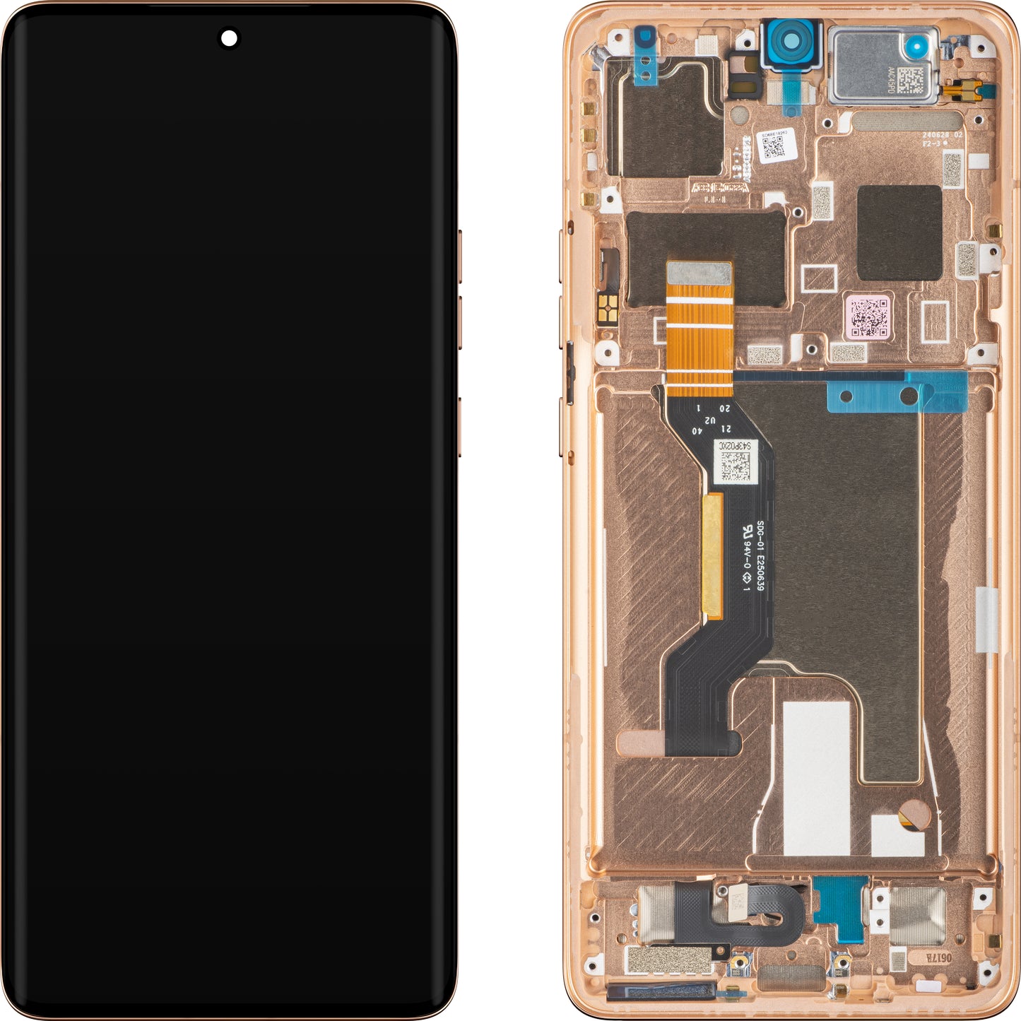 Érintőképernyős kijelző Motorola Edge 50 Ultra, kerettel, narancssárga (barackszínű), szervizcsomag 5D68C24470