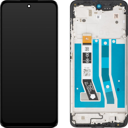 Motorola Moto Moto Moto G55 érintőképernyős kijelző, kerettel, fekete, szervizcsomag 5D68C28432