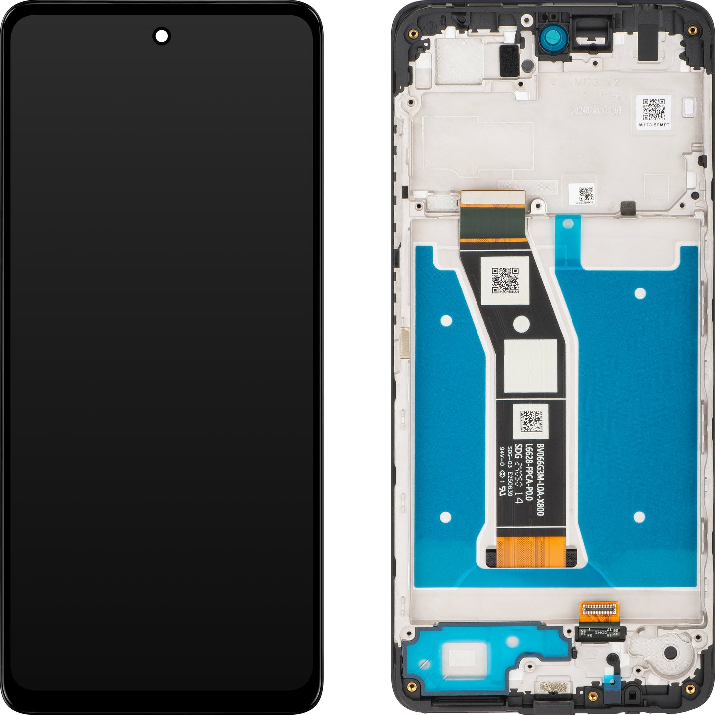 Érintőképernyős kijelző Motorola Moto G04s, kerettel, fekete, szervizcsomag 5D68C24245