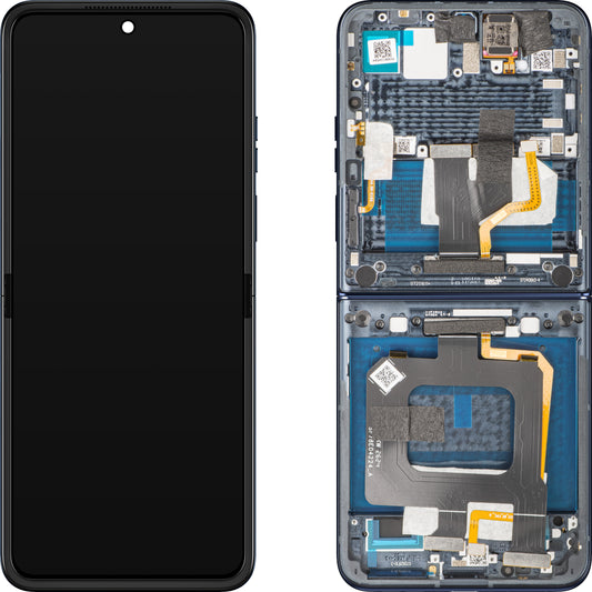 Motorola Razr+ 2025 / Razr+ 2024 / Razr 50 Ultra érintőképernyős kijelző, kerettel, belső alrésszel, tengerészkék (Navy Blazer), Service Pack 5D68C24698