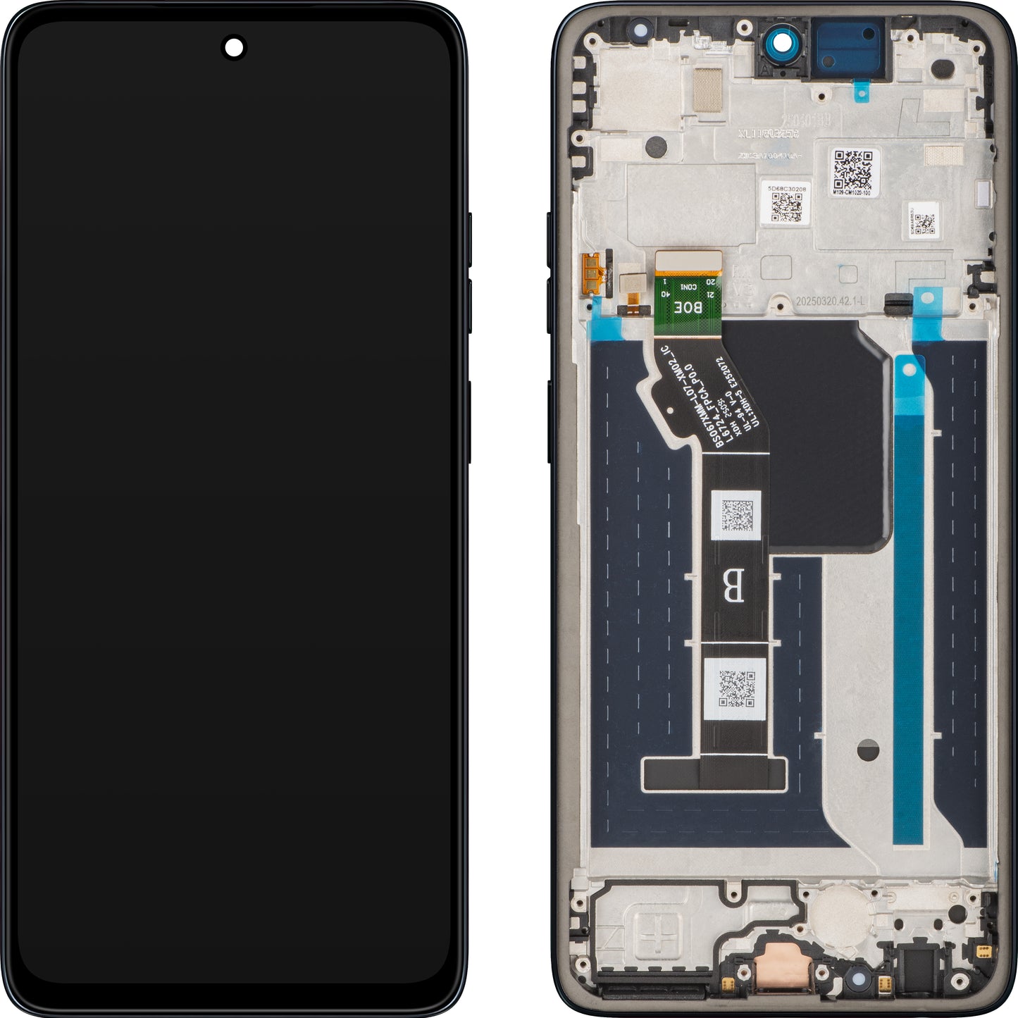 Motorola Moto G56 érintőképernyős kijelző, kerettel, tengerészkék (Black Oyster), Service Pack 5D68C30208