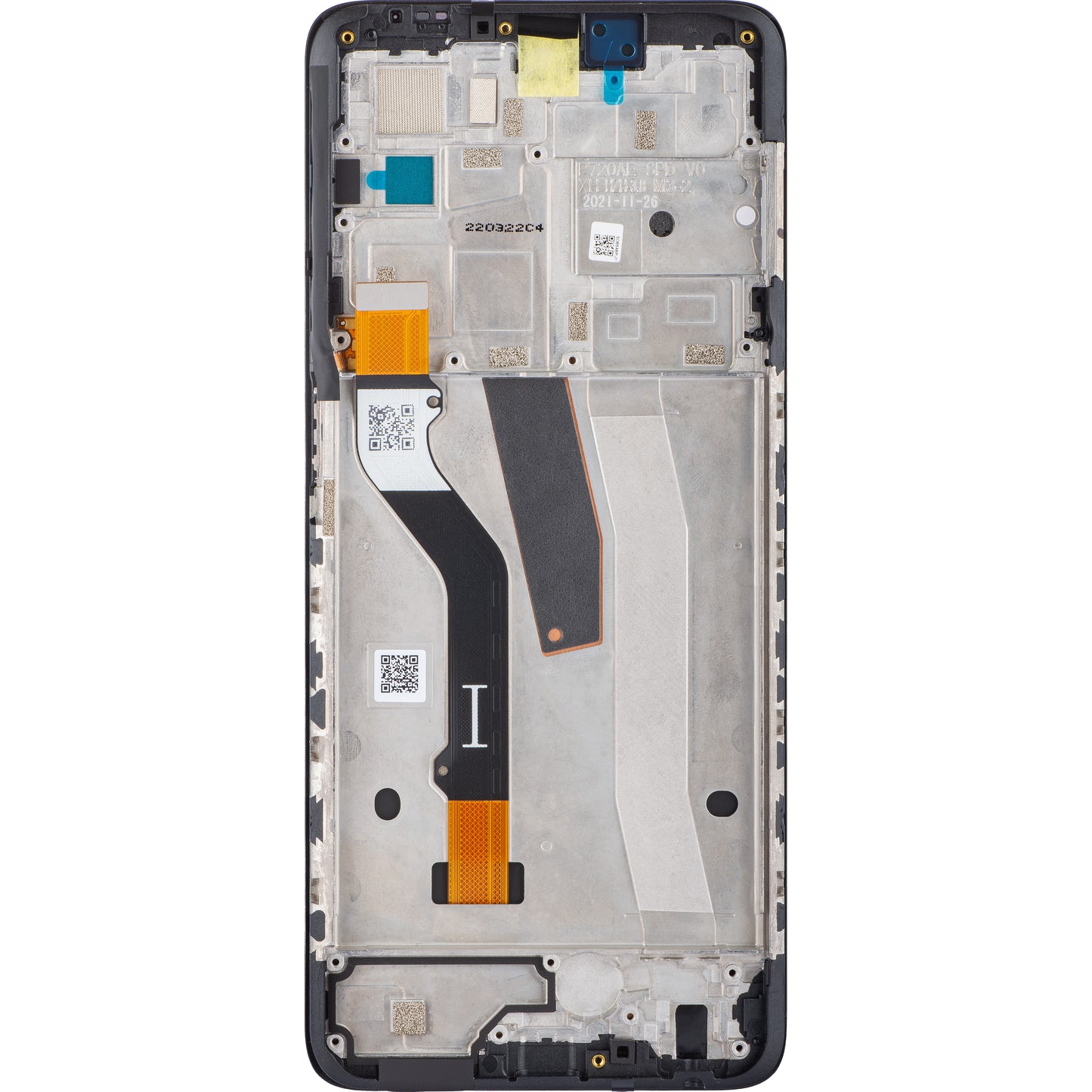 Motorola Moto Moto Moto G51 5G érintőképernyős kijelző, kerettel, fekete, szervizcsomag 5D68C20028