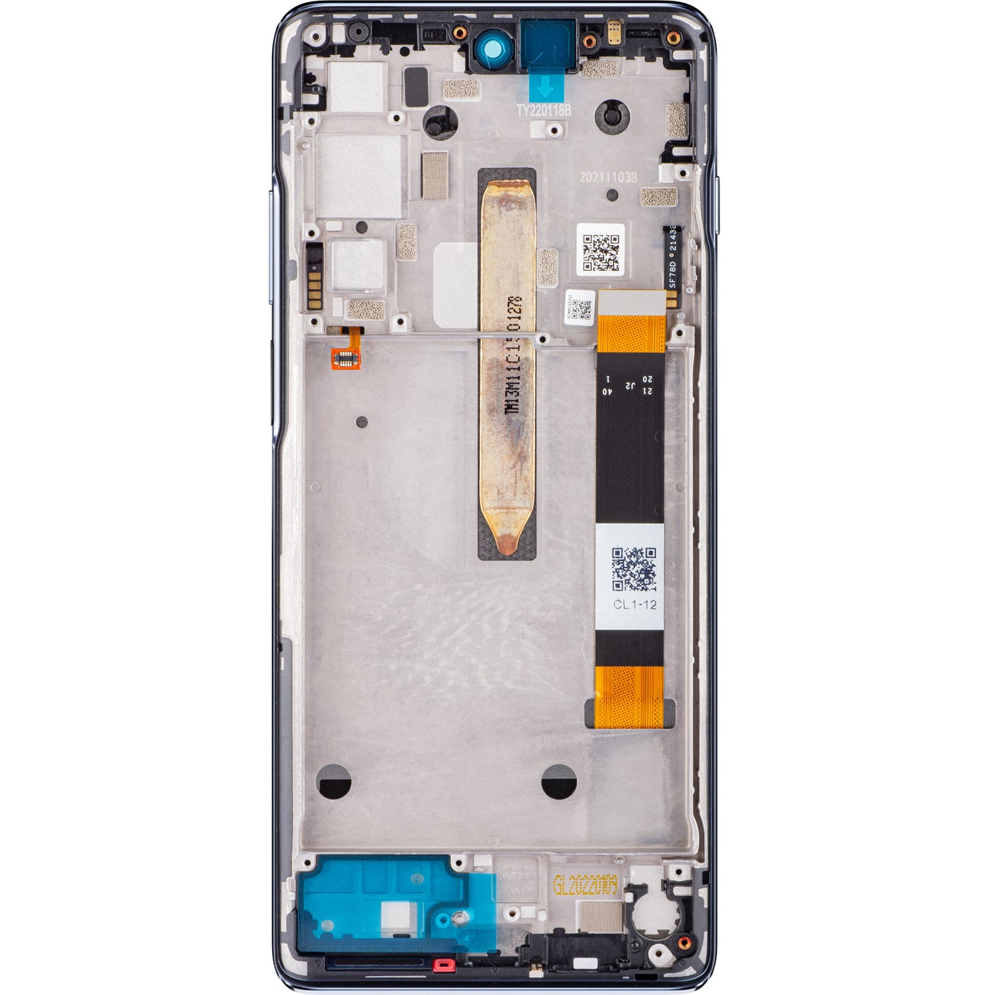 Motorola Moto Moto Moto G200 5G érintőképernyős kijelző, kerettel, kék, szervizcsomag 5D68C20181