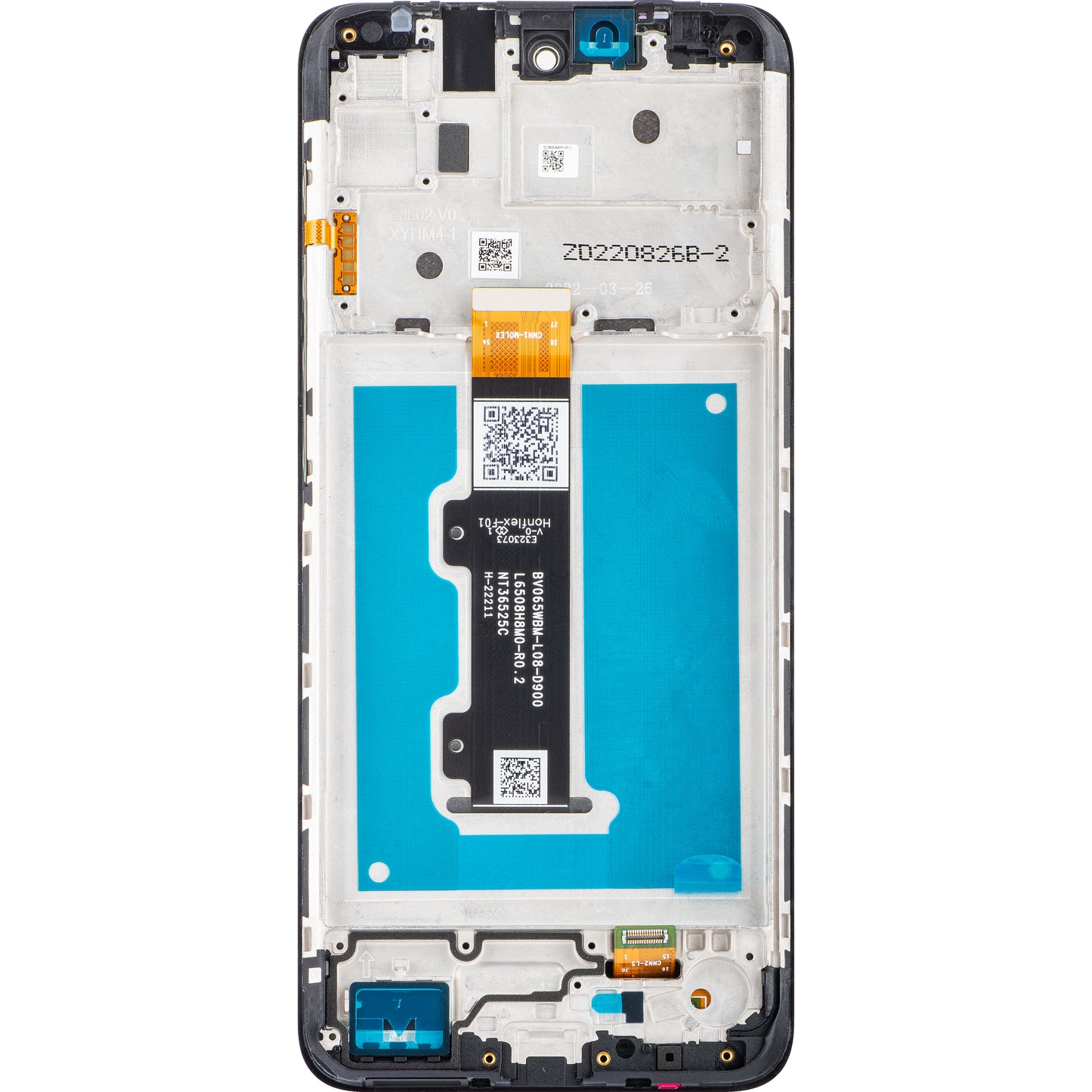 Motorola Moto Moto E40 / E30 érintőképernyős kijelző kerettel, fekete, szervizcsomag 5D68C19697