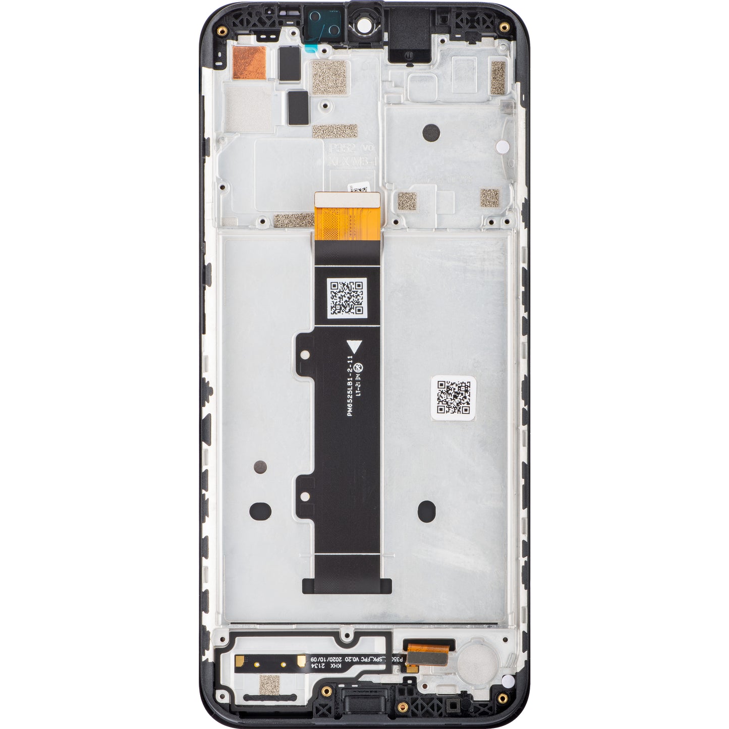 Motorola Moto Moto Moto G20 érintőképernyős kijelző, kerettel, fekete, szervizcsomag 5D68C18521