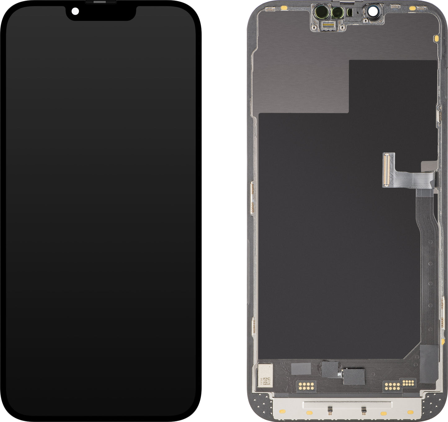 MP érintőképernyős kijelző kompatibilis az Apple iPhone 13 Pro Max-szal, kerettel, Soft OLED 120Hz FHD Diagnosztikai verzió, Fekete