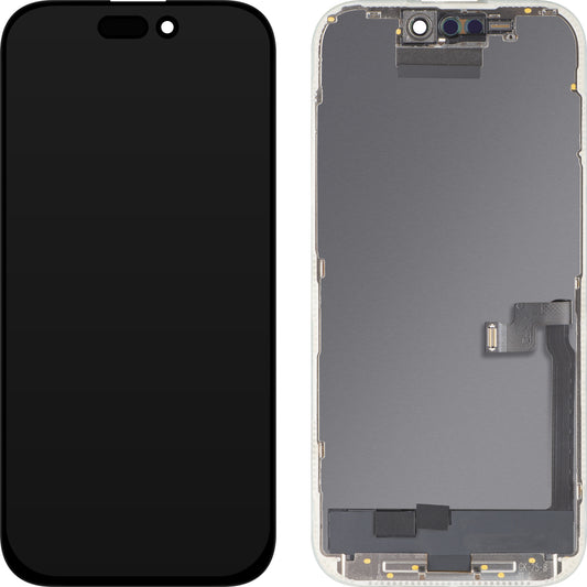 MP érintőképernyős kijelző kompatibilis az Apple iPhone 16 Pro-val, kerettel, OLED FHD Diagnosztikai verzió, Fekete