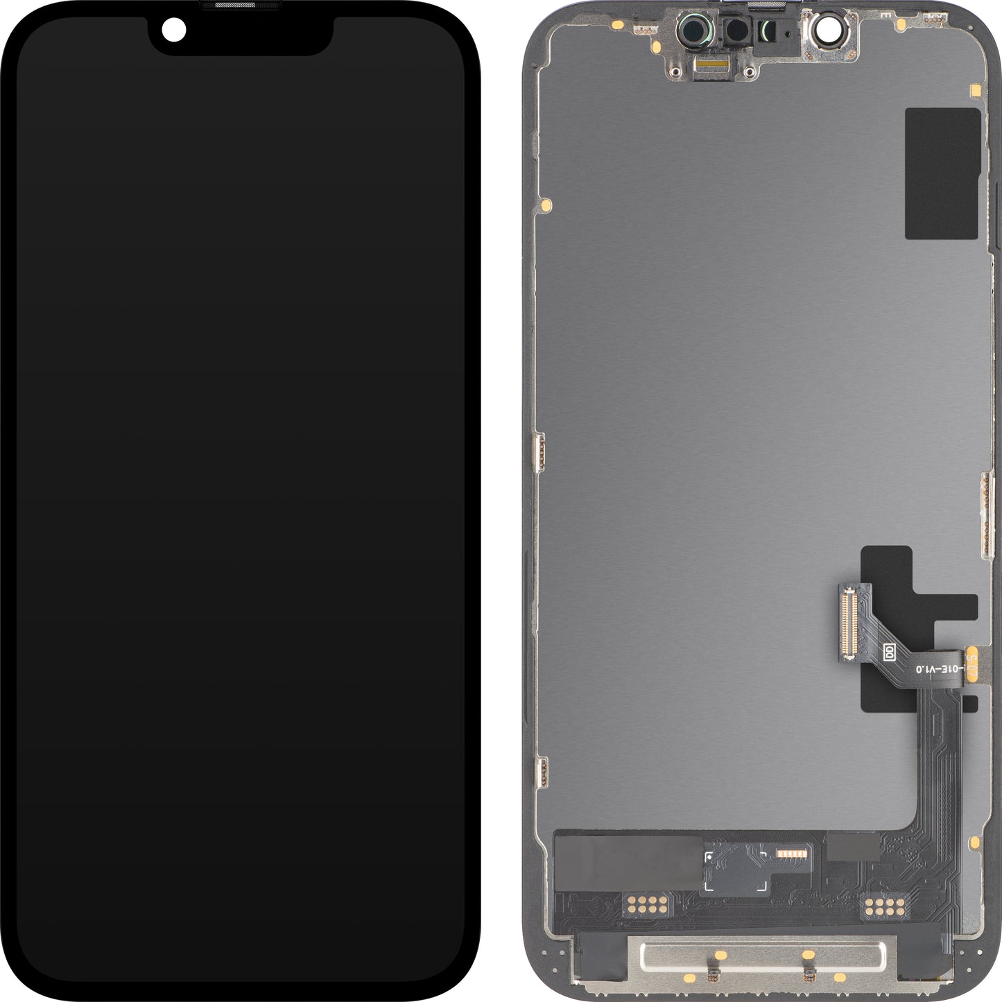 MP Touchscreen Display compatible with Apple iPhone 16e, with Frame, Soft OLED FHD 120Hz Movable IC Version, Black