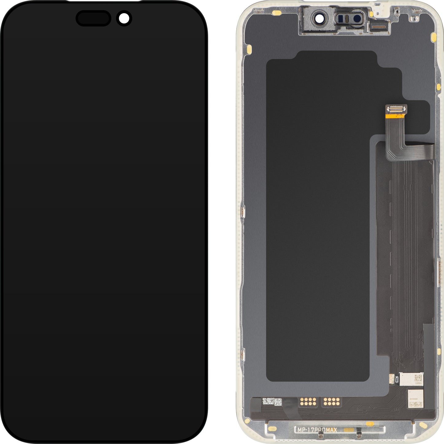 MP érintőképernyős kijelző kompatibilis az Apple iPhone 17 Pro Max készülékkel, kerettel, OLED FHD diagnosztikai szoftververzió, fekete