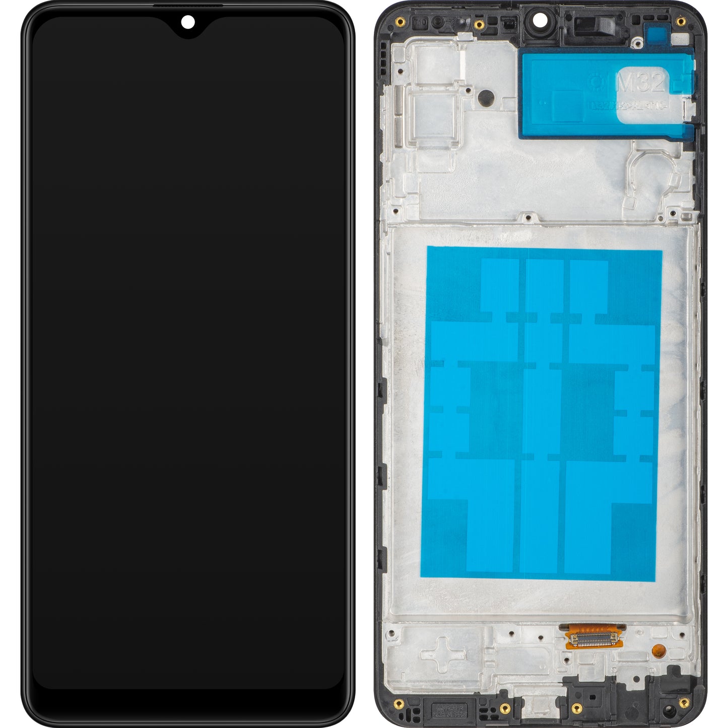 MP érintőképernyős kijelző kompatibilis a Samsung Galaxy M32 M325 készülékkel, kerettel, fekete