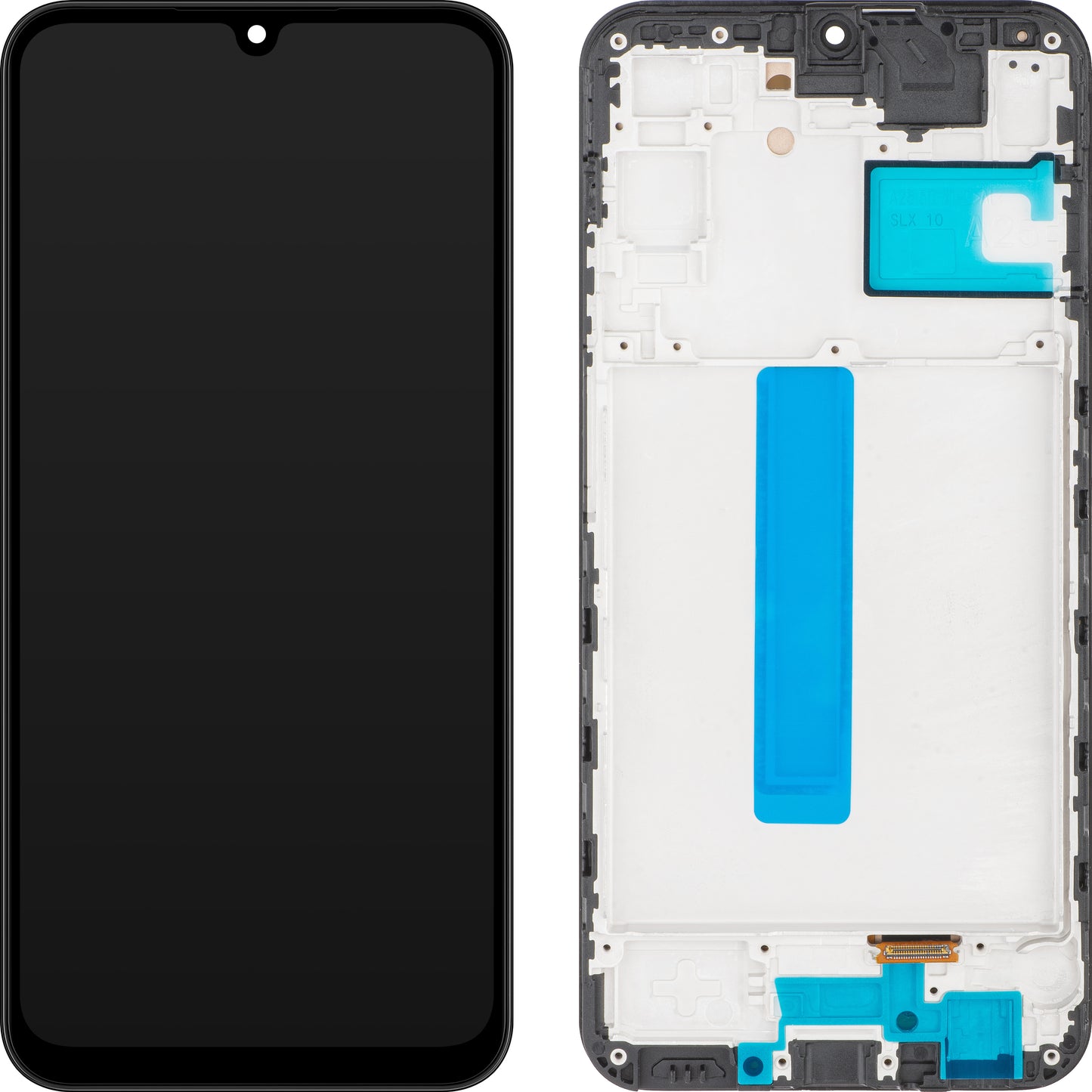 MP érintőképernyős kijelző kompatibilis a Samsung Galaxy A25 A256 készülékkel, kerettel, OLED verzió, fekete