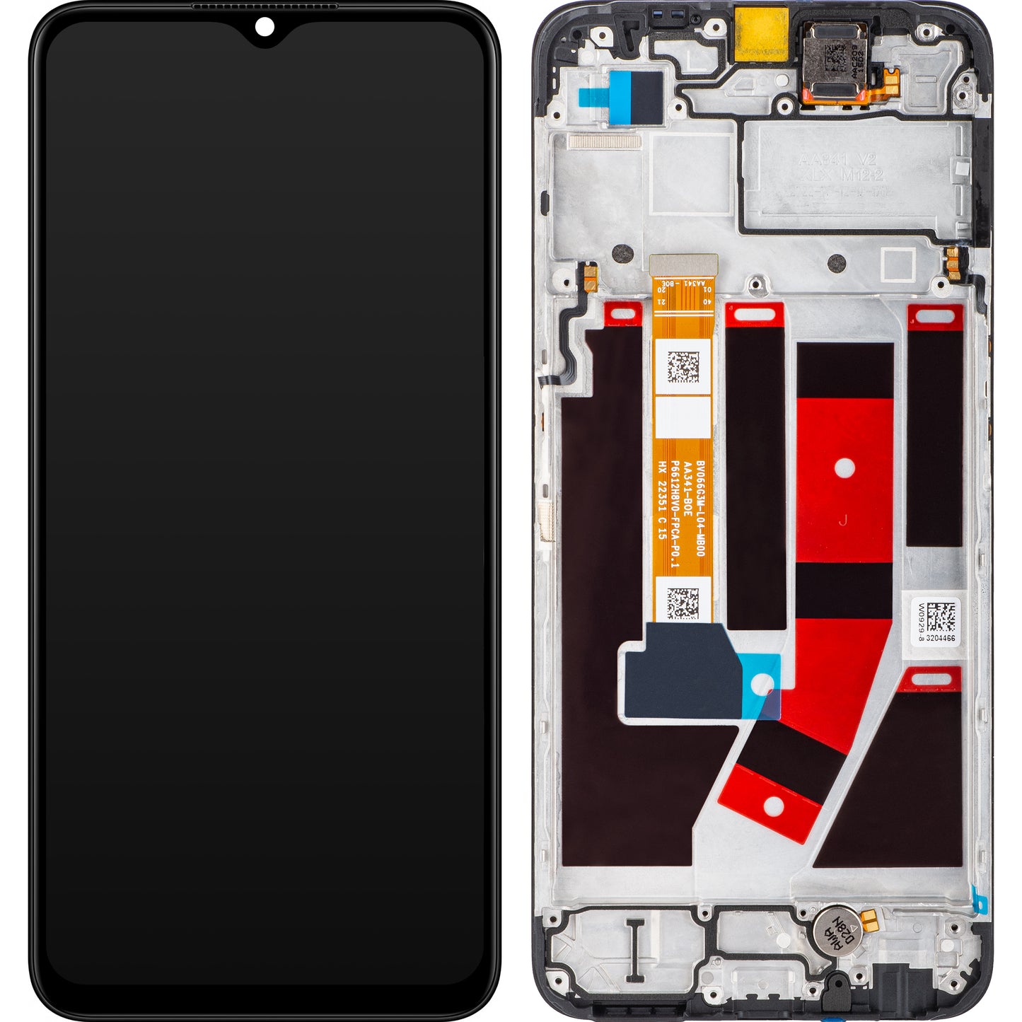 Kijelző érintőképernyővel Oppo A57 5G, kerettel, fekete, szervizcsomag 4130239