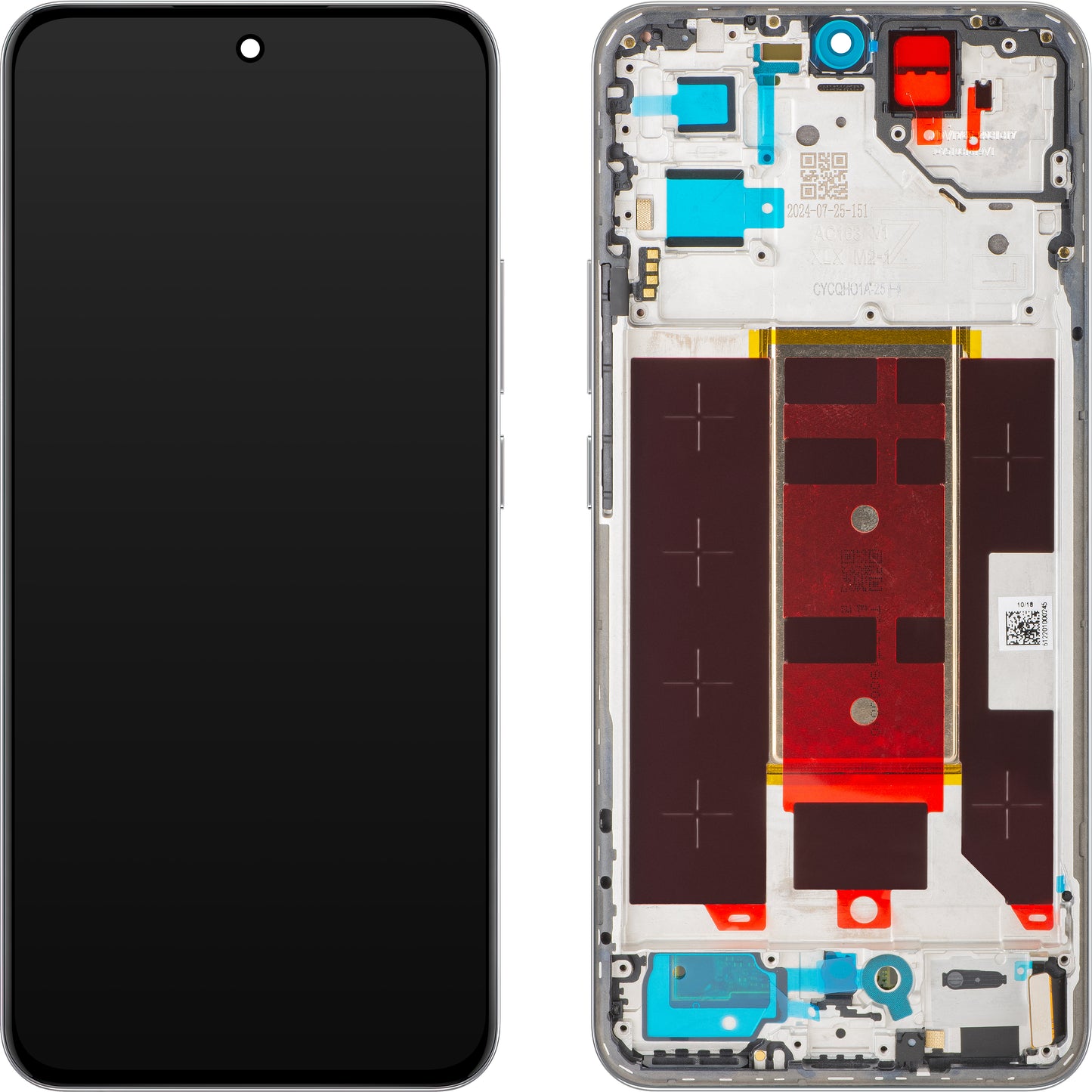 Oppo Reno12 Pro érintőképernyős kijelző, kerettel, Lila (Nebula Silver), Service Pack 621029000217