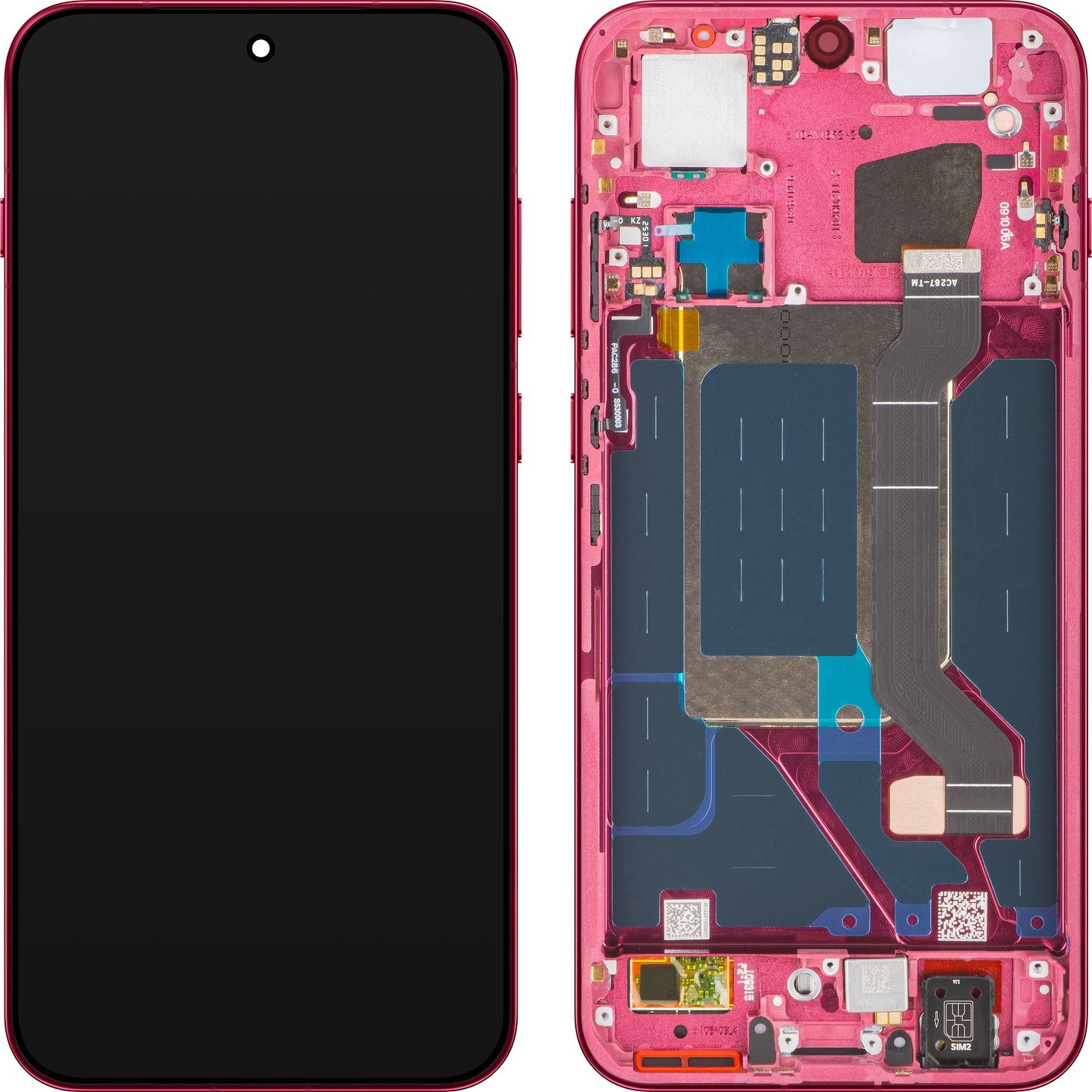 Oppo Find X9 érintőképernyős kijelző, kerettel, Magenta (Velvet Red), Service Pack 621029000718