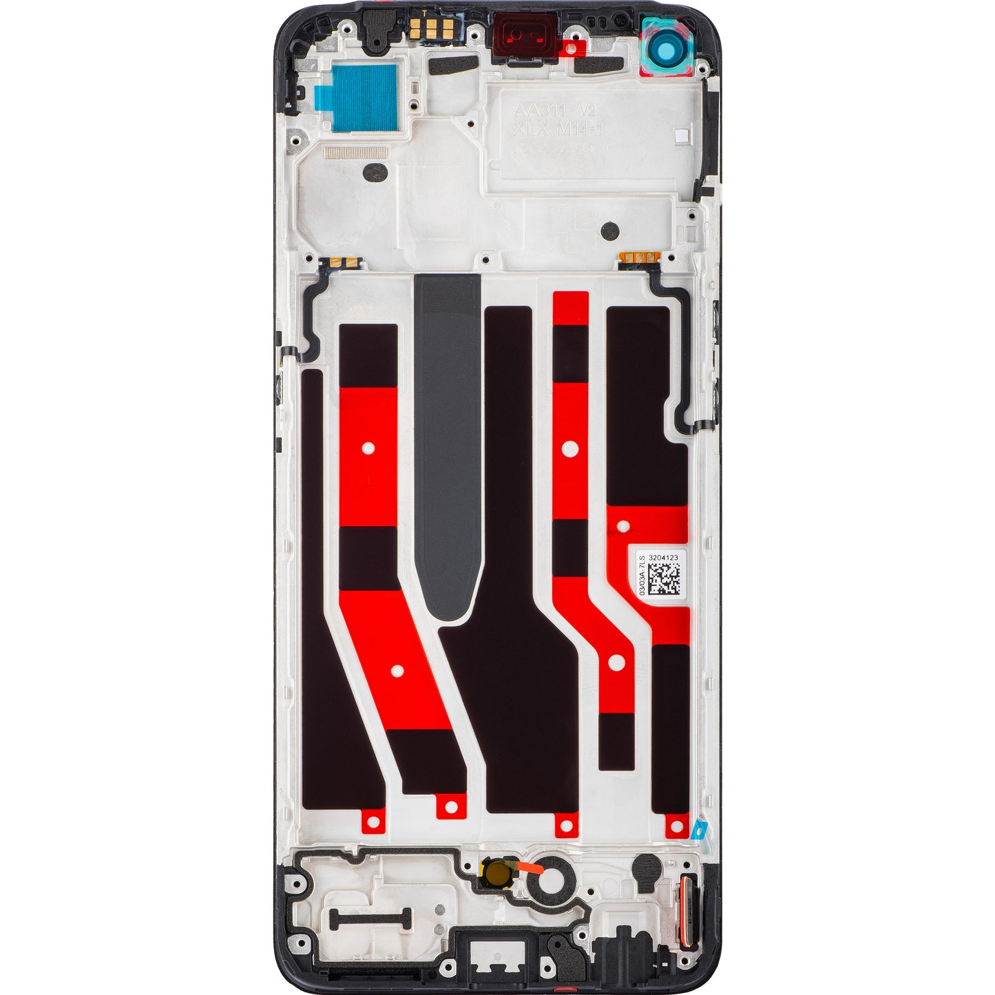 Kijelző érintőképernyővel Oppo Reno8 4G / Reno7 / F21 Pro, kerettel, fekete, szervizcsomag 4130179