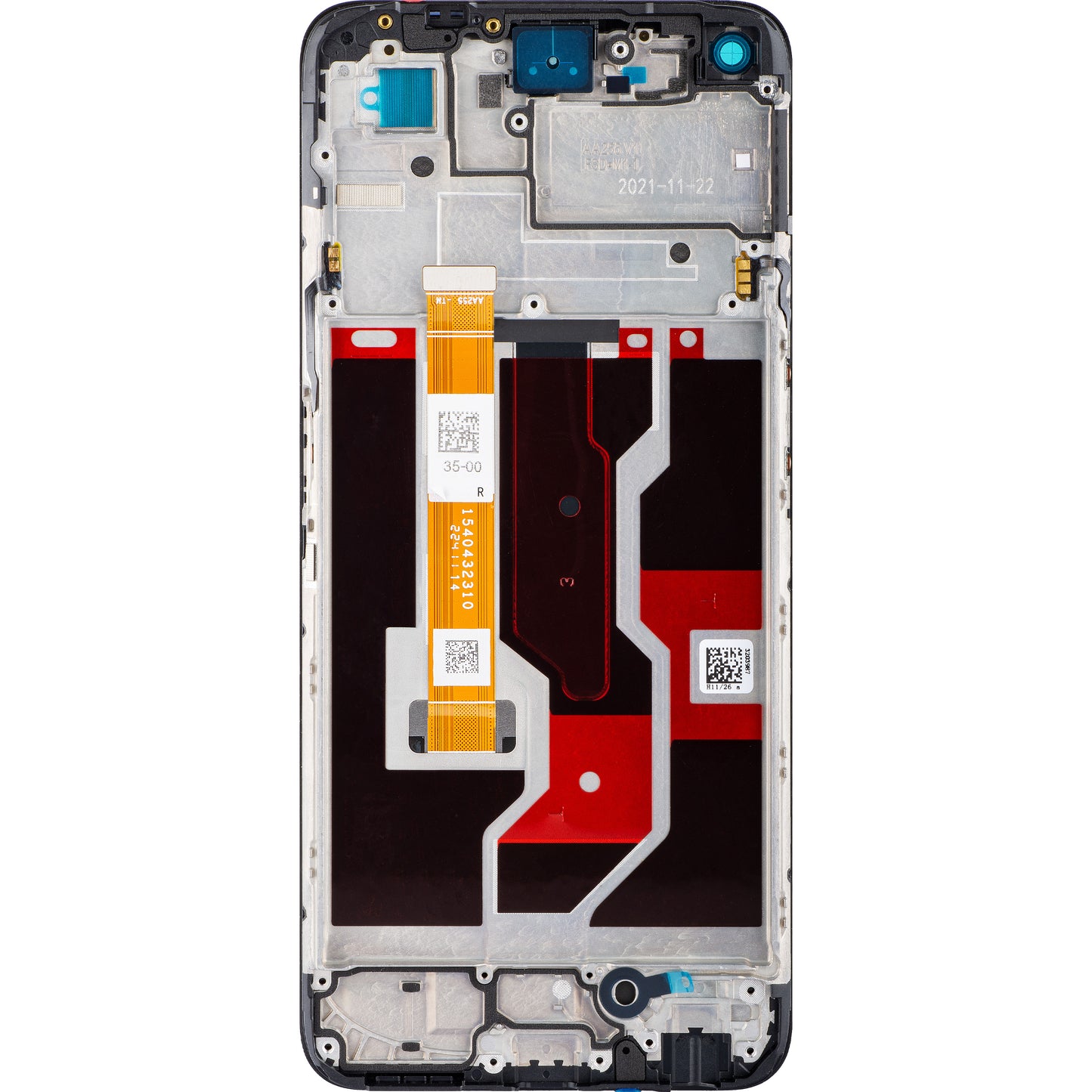 Oppo A96 érintőképernyős kijelző, kerettel, fekete, Service Pack 4130058