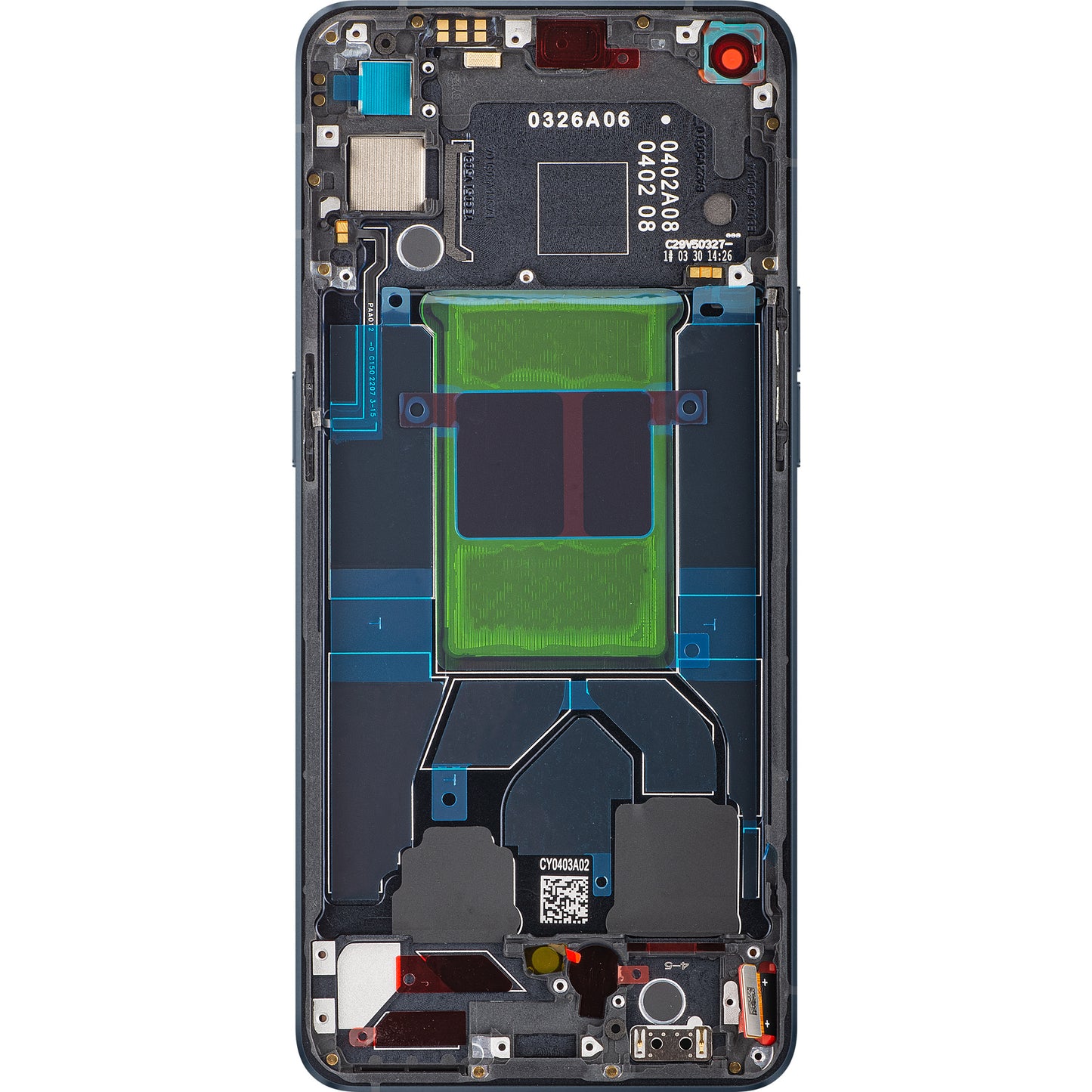 Érintőképernyős kijelző Oppo Reno6 5G, kerettel, fekete (Stellar Black), szervizcsomag 4907749