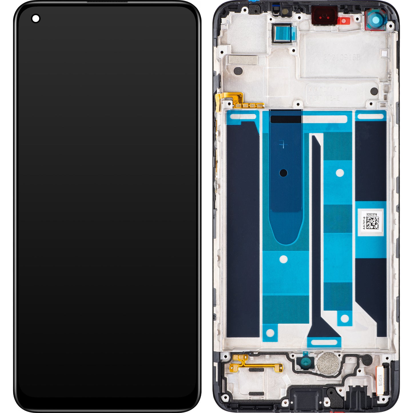 Realme 8 Pro érintőképernyős kijelző Realme 8 Pro, kerettel, fekete, szervizcsomag 4130052