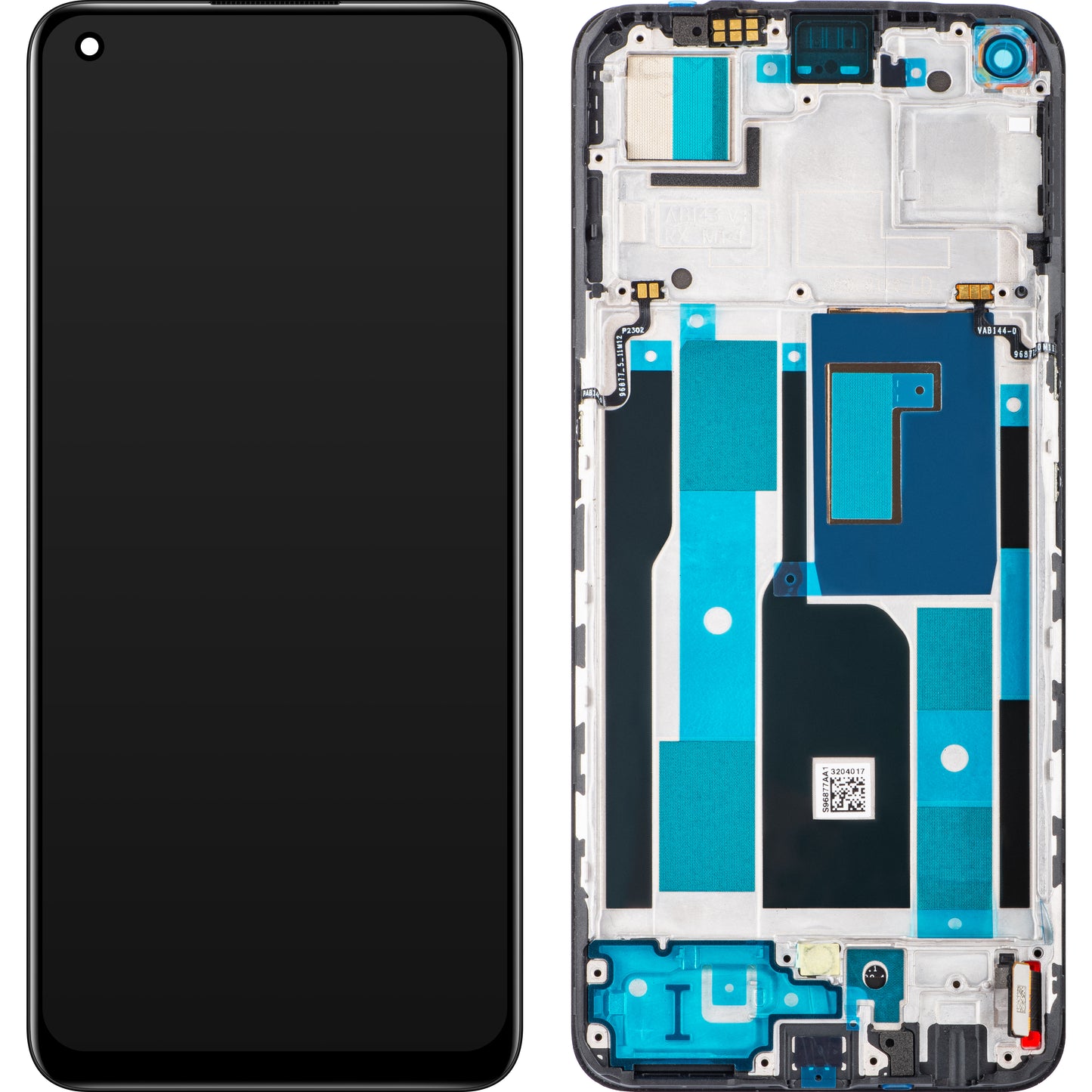 Érintőképernyős kijelző Realme 9 Pro+, kerettel, fekete, szervizcsomag 4909496