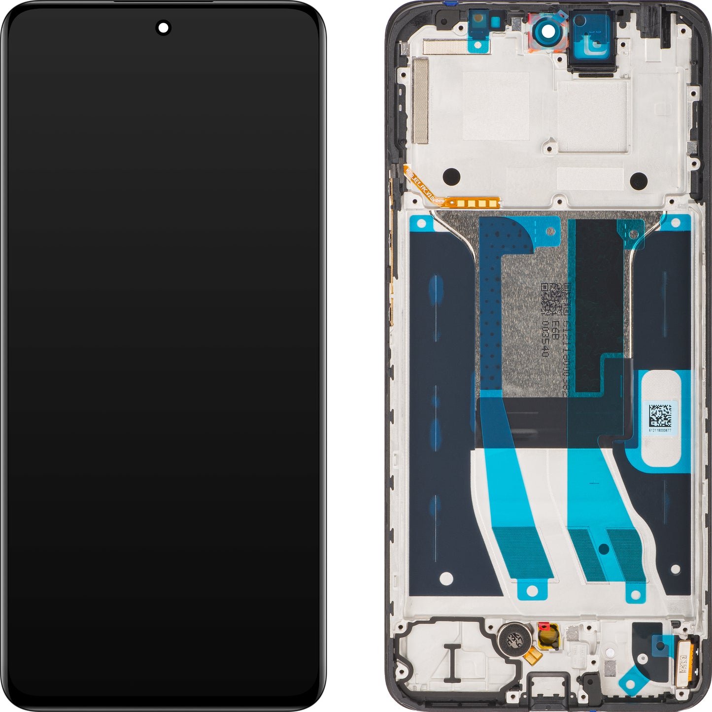 Érintőképernyős kijelző Realme 13 4G / 12 4G, keretezett, fekete, szervizcsomag 621029000225