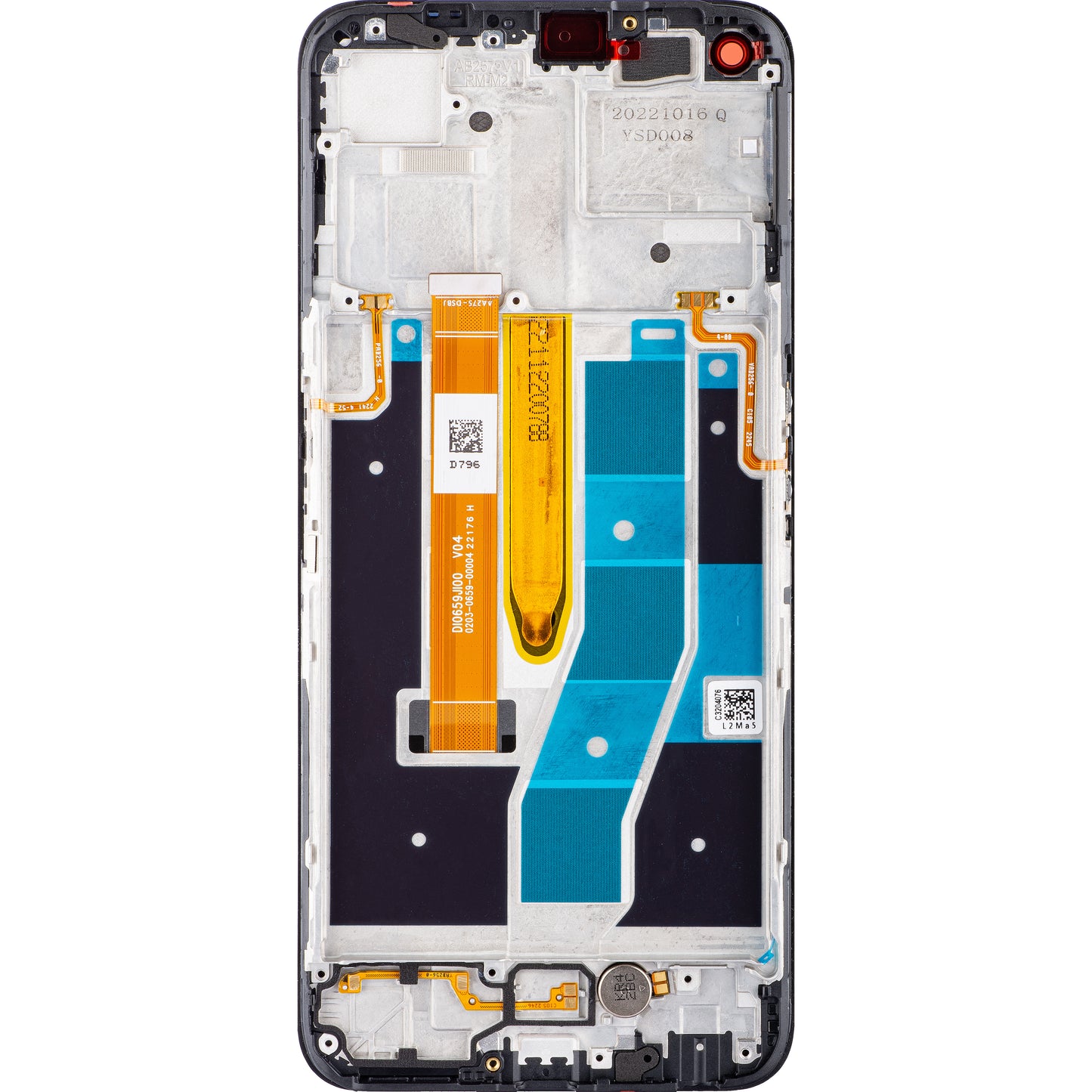 Érintőképernyős kijelző Realme 9 5G / 9 Pro, kerettel, fekete, szervizcsomag 4130050