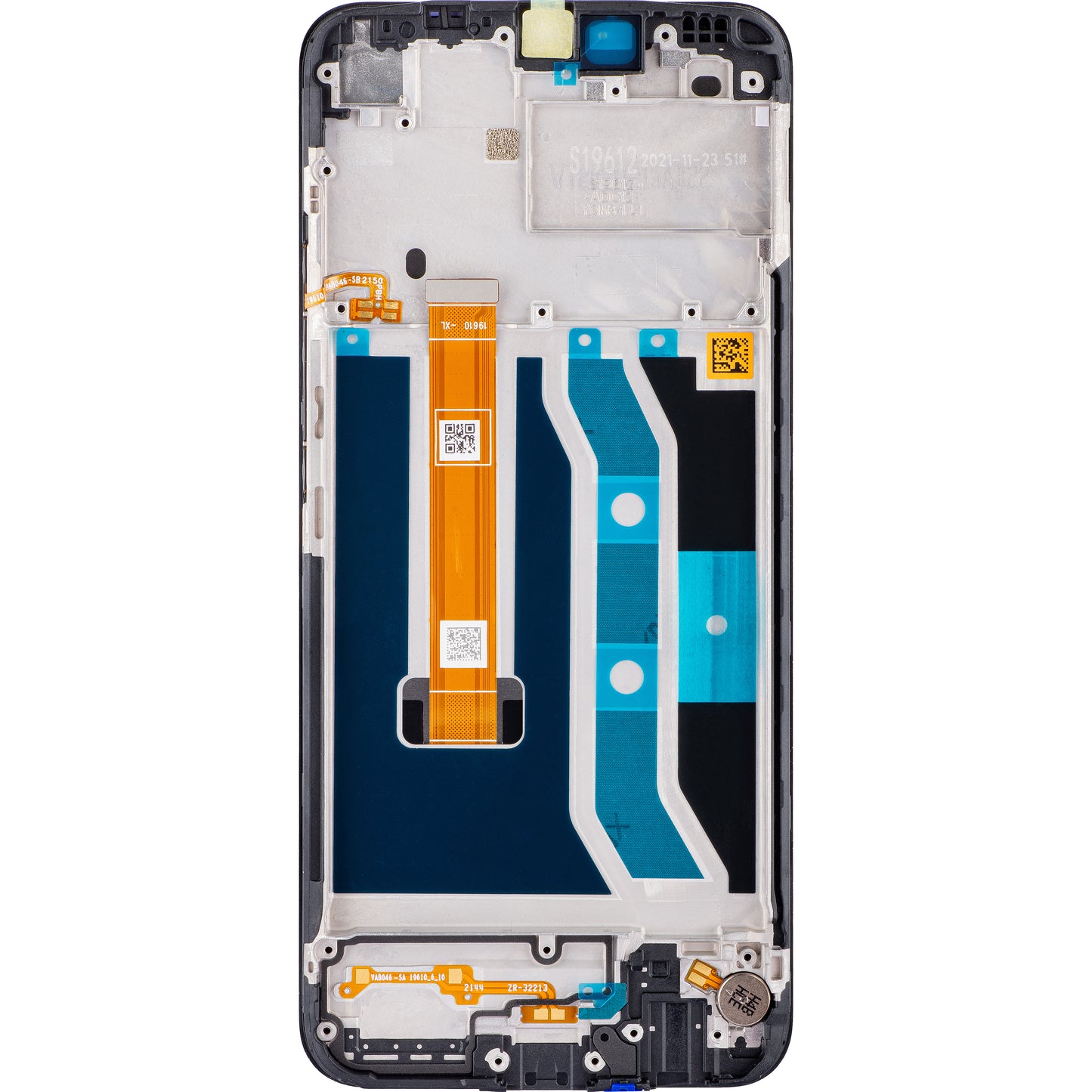 Érintőképernyős kijelző Realme C21Y, kerettel, fekete, szervizcsomag 4908747