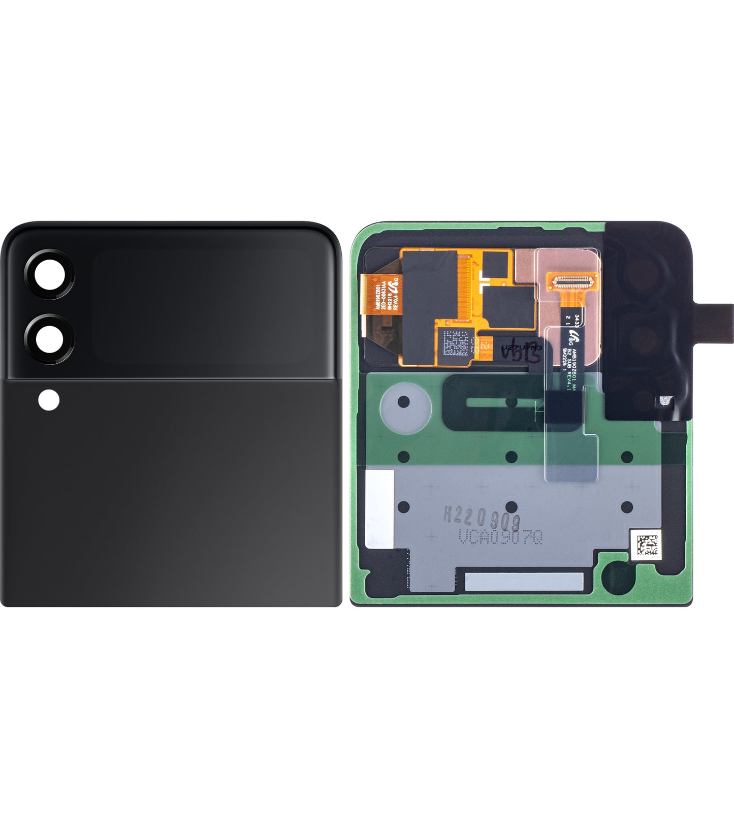 Samsung Galaxy Z Flip3 5G érintőképernyős kijelző F711, Sub Outer, fekete (egyedi), szervizcsomag GH97-27031A