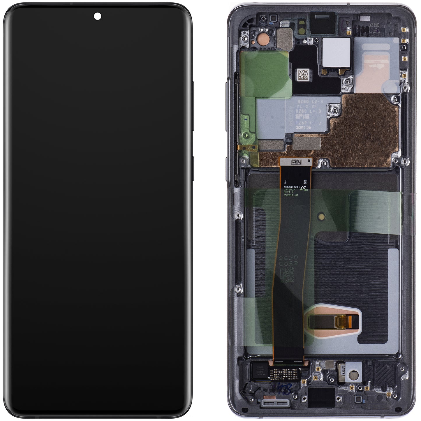 Samsung Galaxy Galaxy S20 Ultra 5G G988 / S20 Ultra G988 érintőképernyő, kerettel, fekete, szervizcsomag GH82-26032A