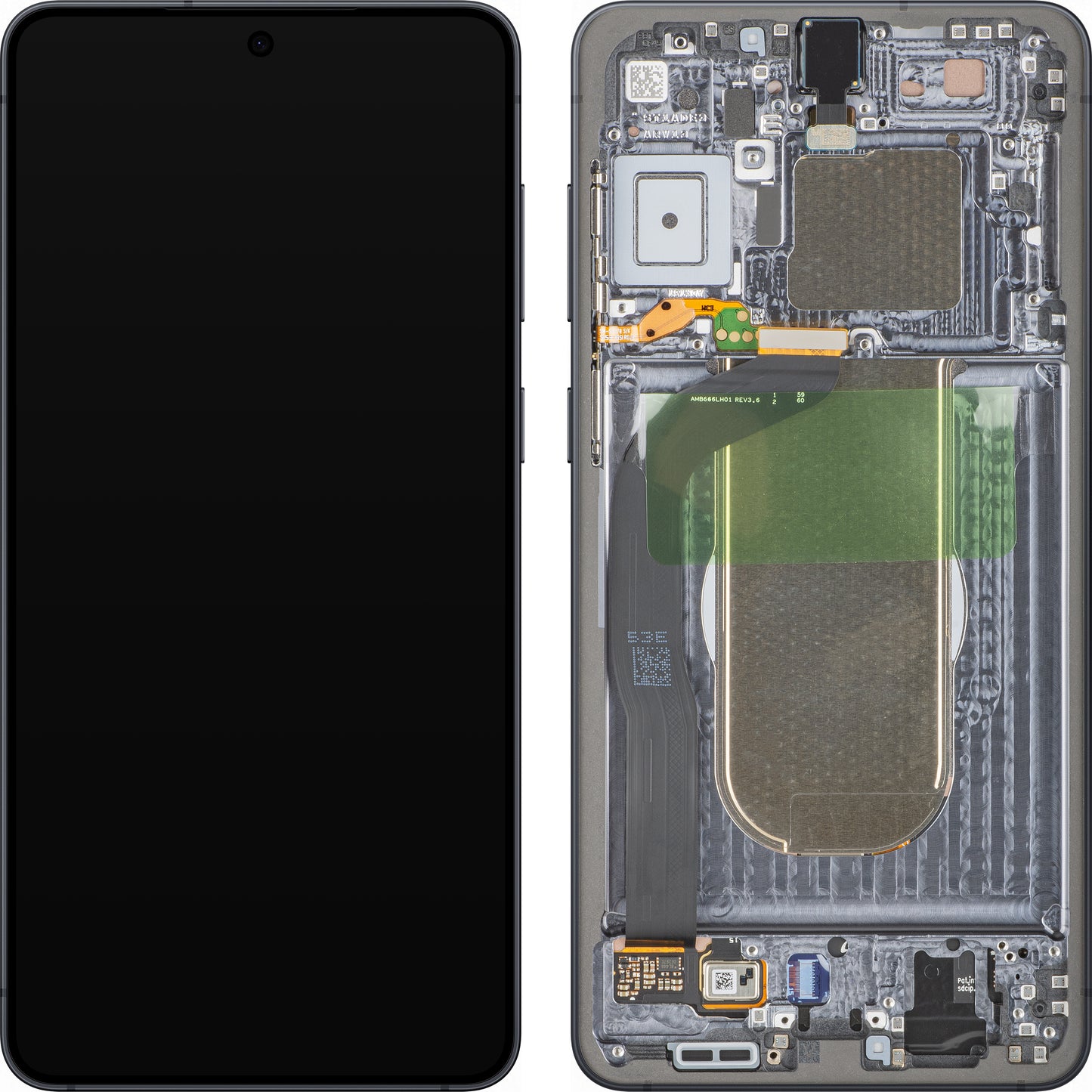 Samsung Galaxy S25 Edge S937 kijelző érintőképernyővel, kerettel, Fekete (Titanium Jetblack), Service Pack GH82-37224C