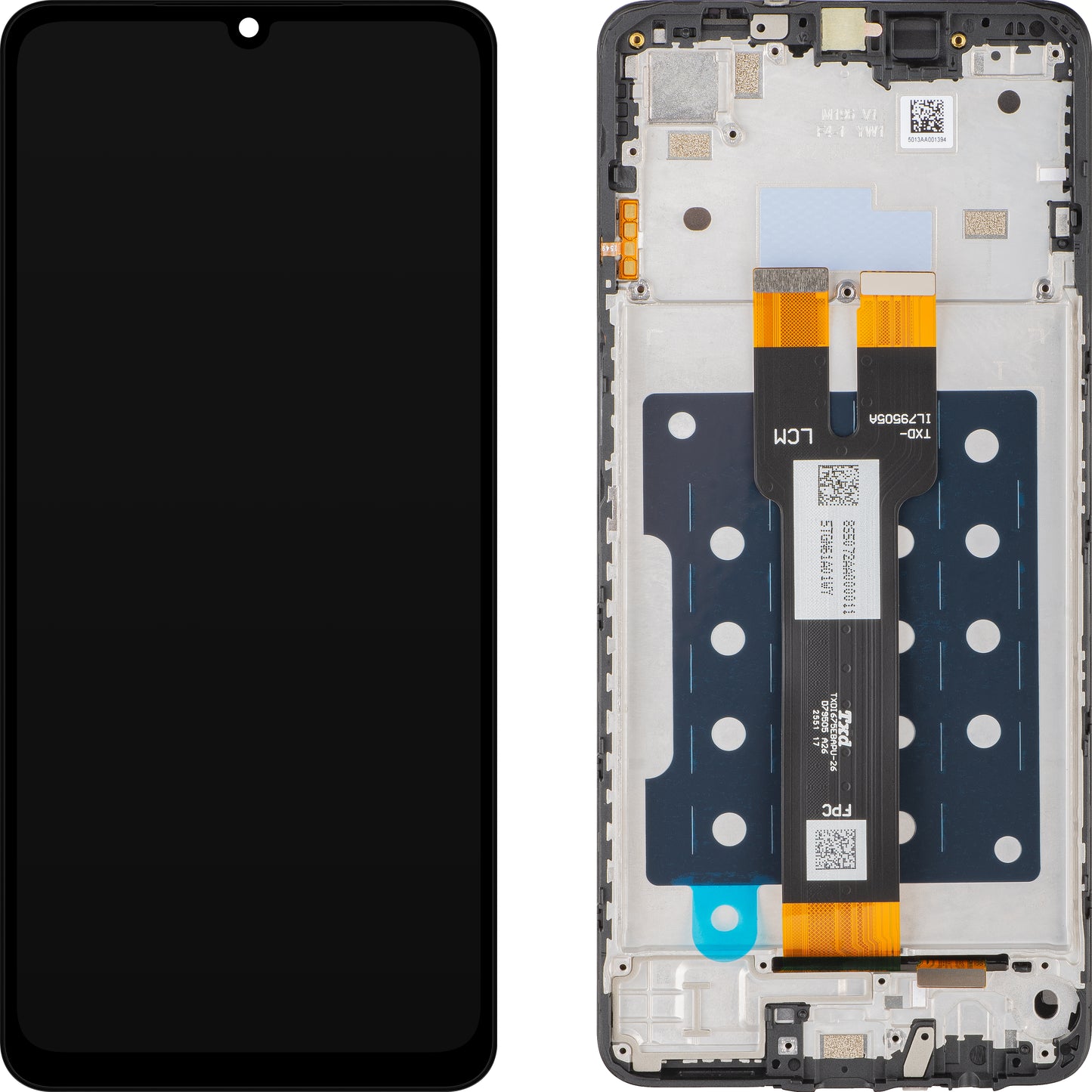 Samsung Galaxy A07 érintőképernyős kijelző, kerettel, fekete, Service Pack GH81-28713A