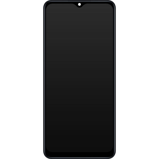 Samsung Galaxy M12 M127 érintőképernyős kijelző, kerettel, fekete, csere GH82-25042A