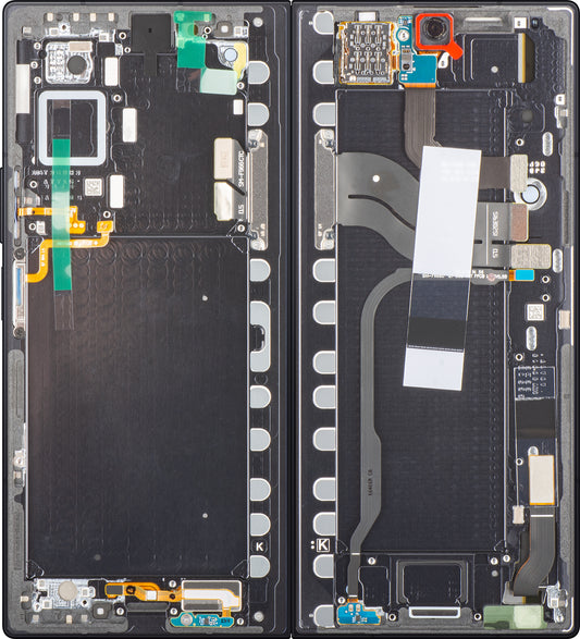 Samsung Galaxy Z Fold7 F966 érintőképernyős kijelző, kerettel, belső aljjal, fekete (Jet Black), Service Pack GH82-37548C