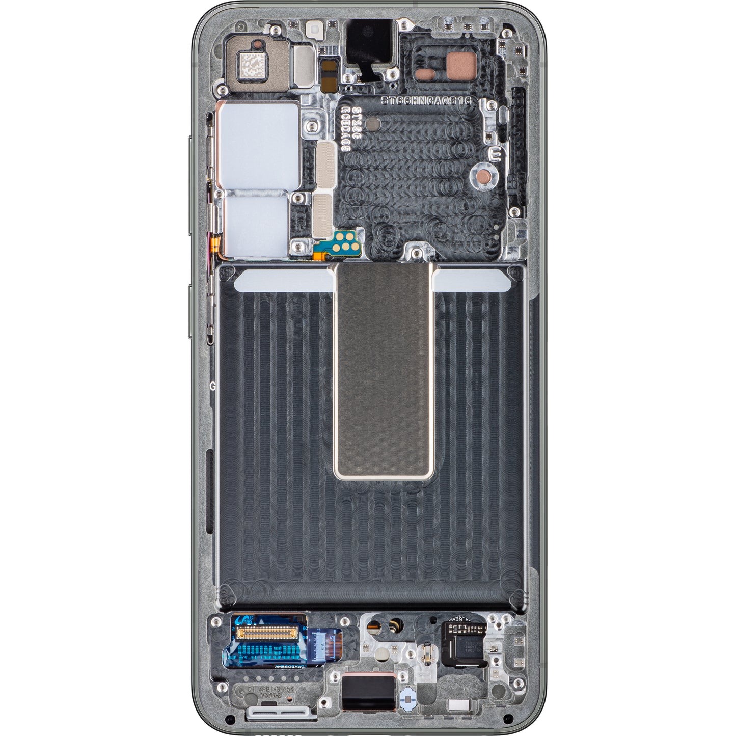 Érintőképernyős kijelző Samsung Galaxy S23 S911, kerettel, zöld, szervizcsomag GH82-30480C