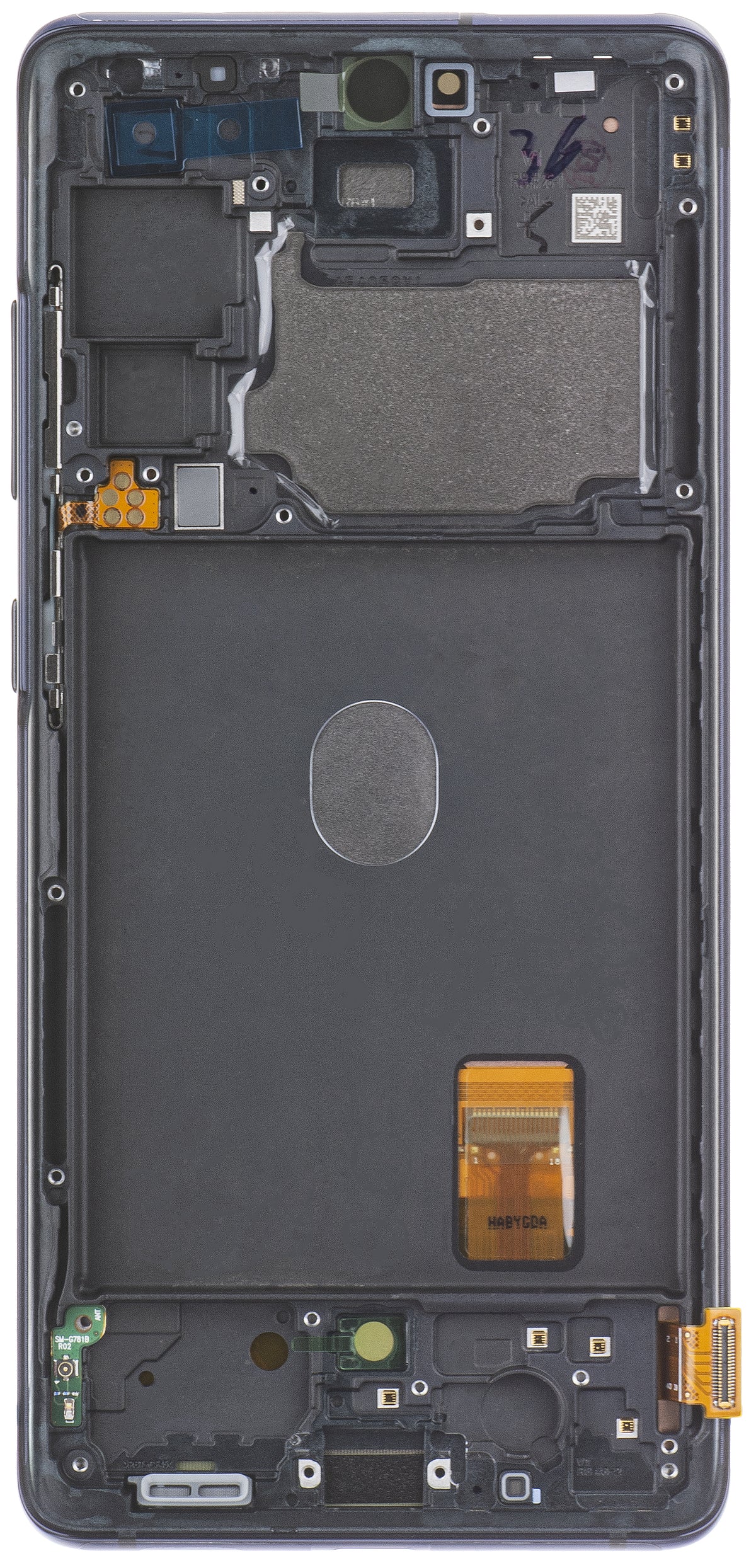 Samsung Galaxy S20 FE 5G G781 érintőképernyős kijelző, kerettel, tengerészkék, Swap GH82-24214A