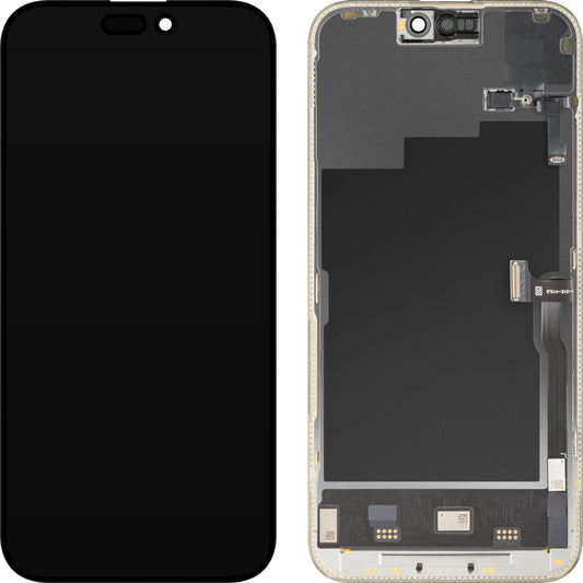 MP érintőképernyős és közelségérzékelős kijelző Apple iPhone 15 Pro Max kompatibilis, kerettel, OLED FHD 120Hz diagnosztikai szoftver verzió, fekete