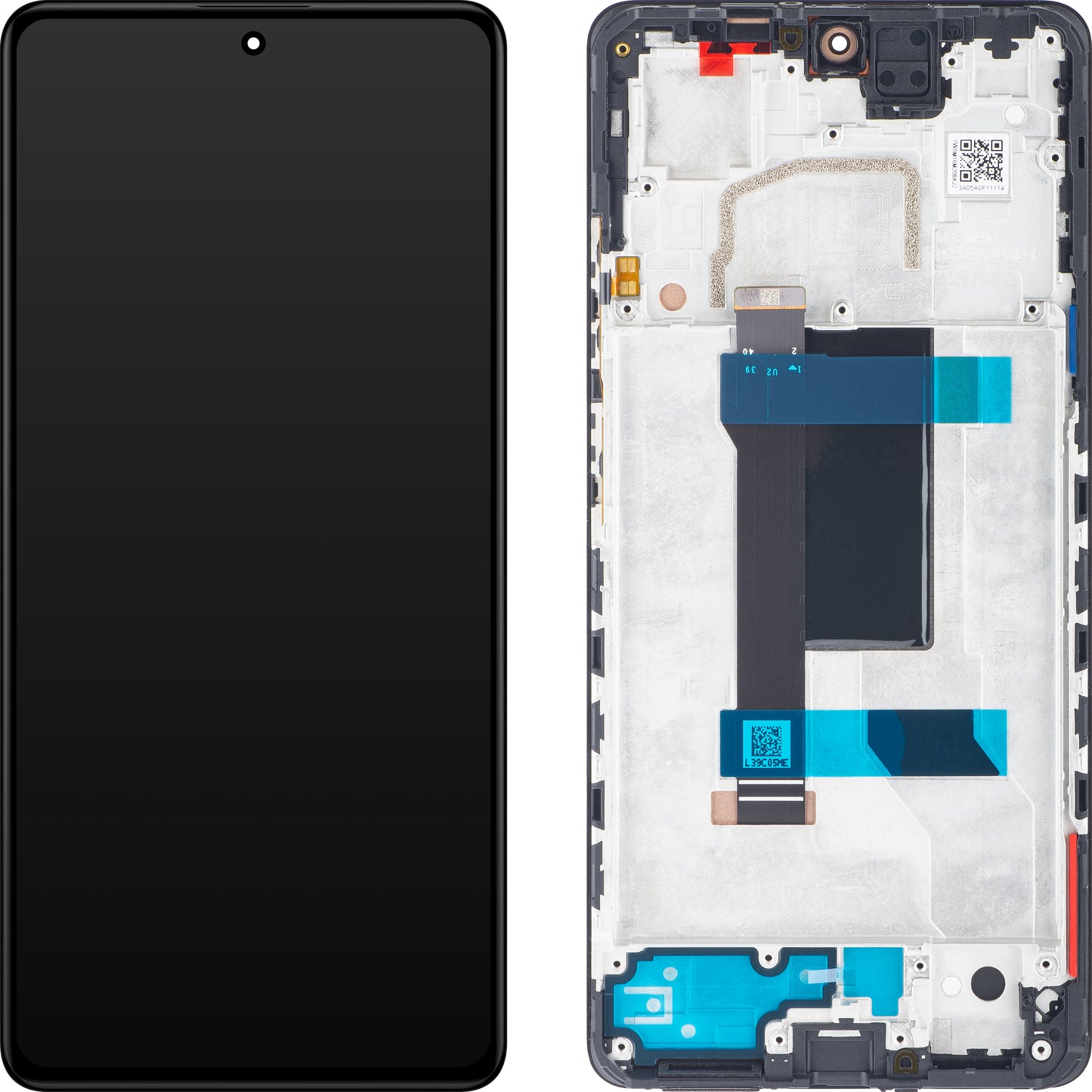 Xiaomi Redmi Note 12 Pro 5G érintőképernyős kijelző kerettel, fekete (Midnight Black), szervizcsomag 5600010M1600