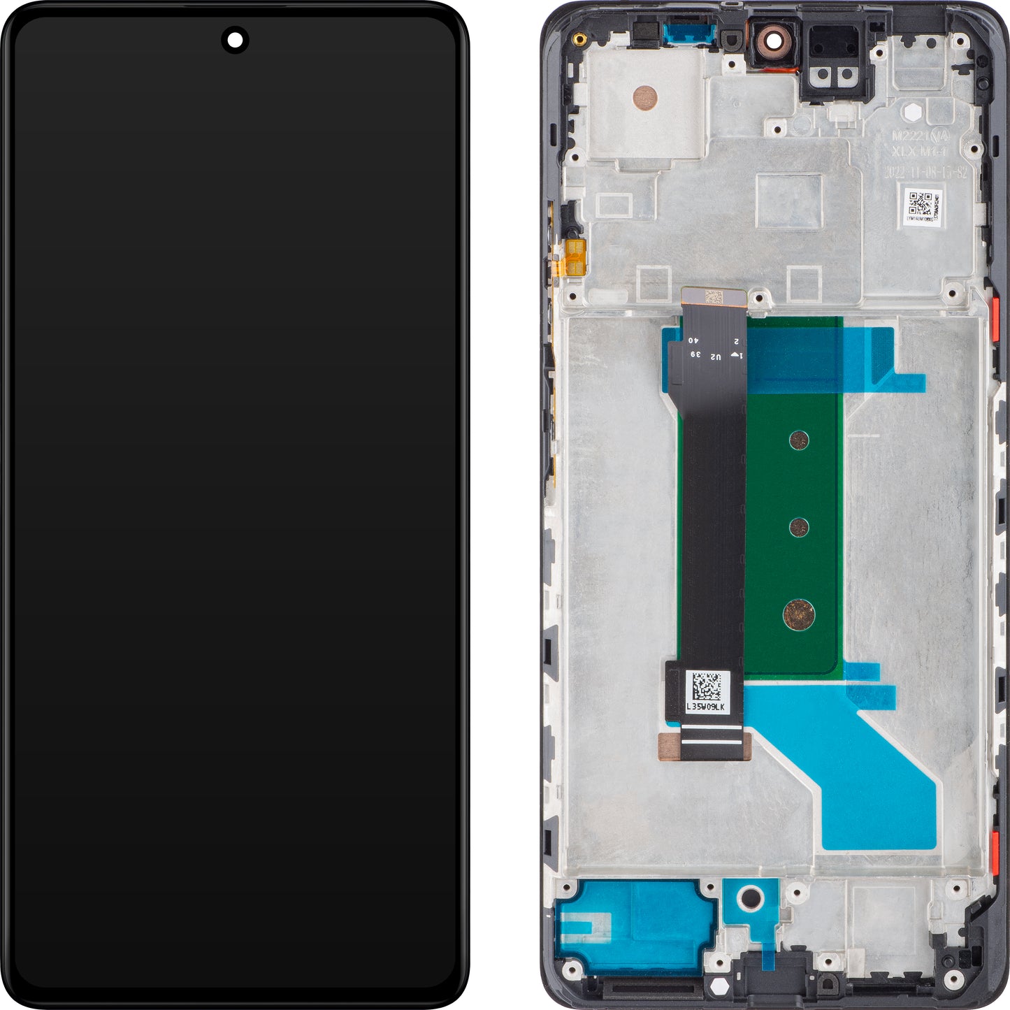 Xiaomi Redmi Note 12 Pro+ Display with Touchscreen, with Frame, Black (Obsidian Black), Service Pack 560001M16U00