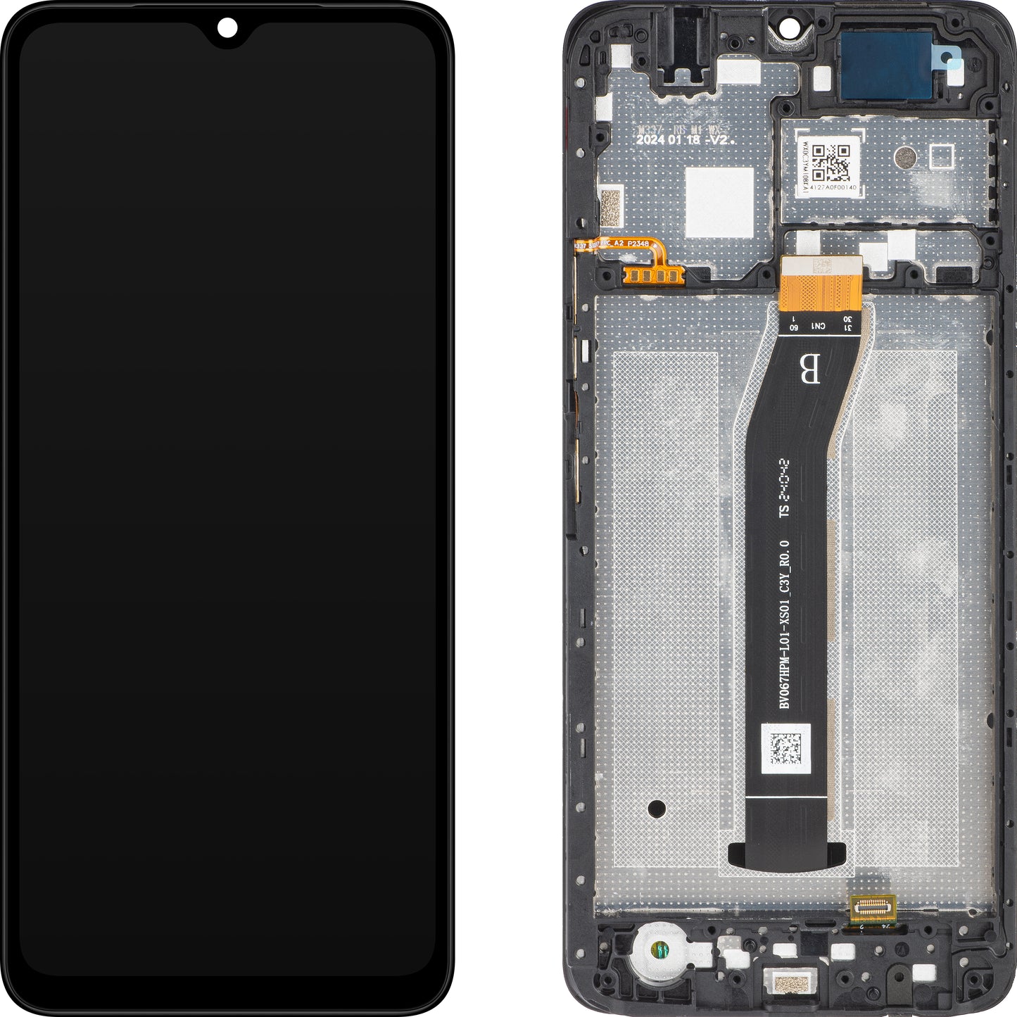 Xiaomi Redmi A3 érintőképernyős kijelző, kerettel, fekete, szervizcsomag 5600010C3Y00