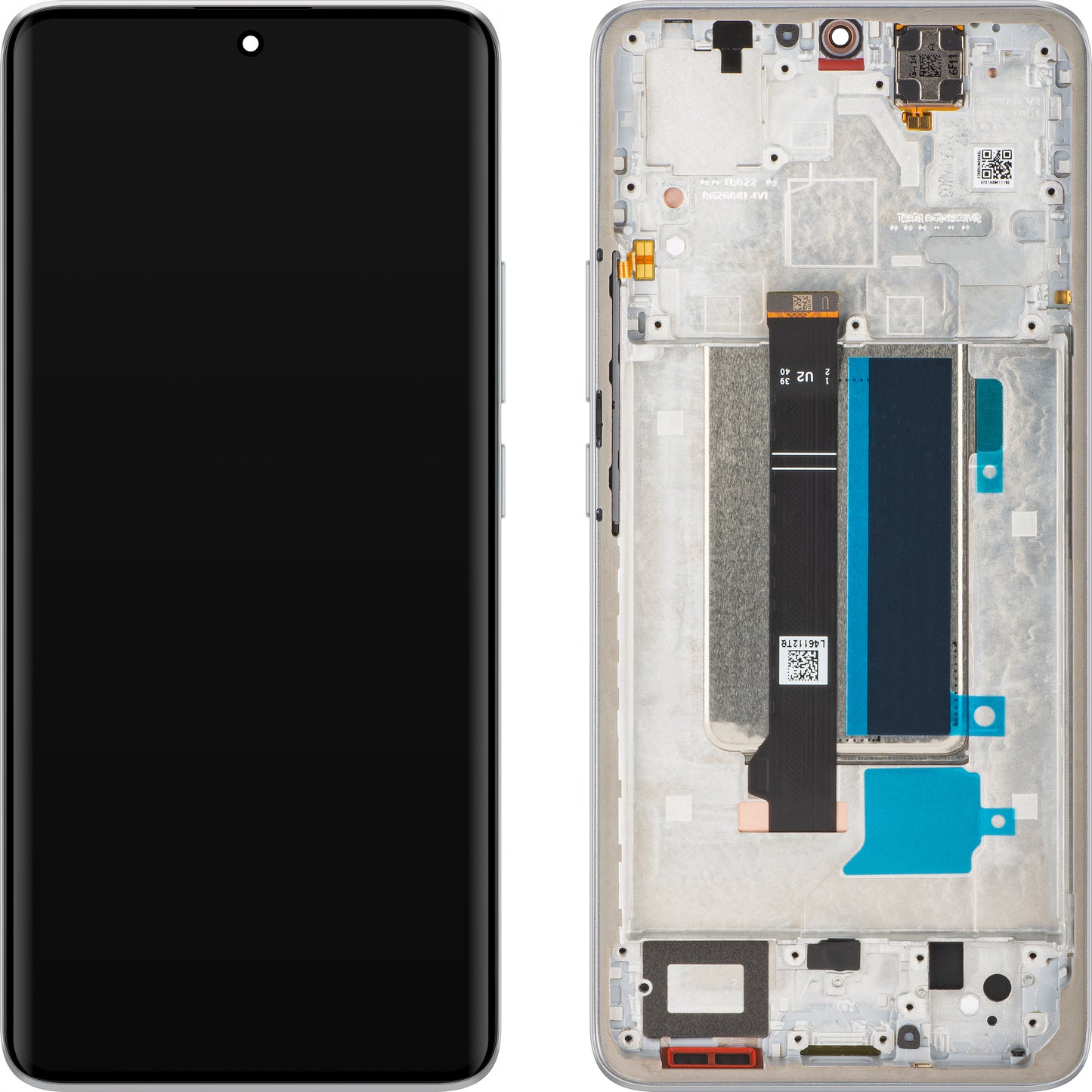 Xiaomi Redmi Note 13 Pro+ érintőképernyős kijelző, kerettel, Fehér (Moonlight White), Service Pack 560001N16U00