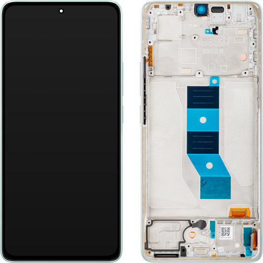 Xiaomi Redmi Note 14 5G érintőképernyős kijelző, kerettel, Zöld (Coral Green), Service Pack 56001800O1700