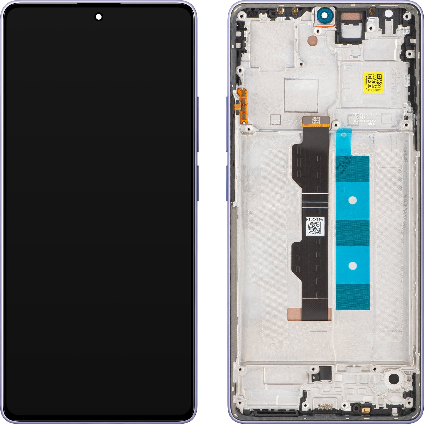 Xiaomi Redmi Note 14S érintőképernyős kijelző, kerettel, Lila (Aurora Purple), Service Pack 56000200N6R00