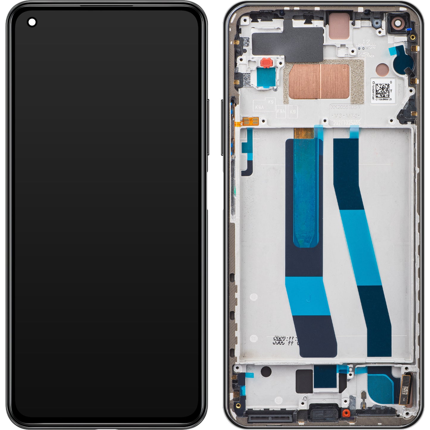 Xiaomi 11 Lite 5G NE érintőképernyős kijelző, kerettel, fekete (Truffle Black), Swap 5600030K9D00