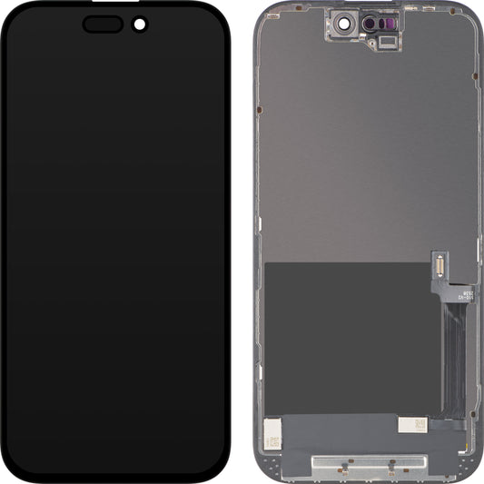 ZY érintőképernyős kijelző Apple iPhone 16-hoz, kerettel, mozgatható IC In-Cell LCD verzió, fekete
