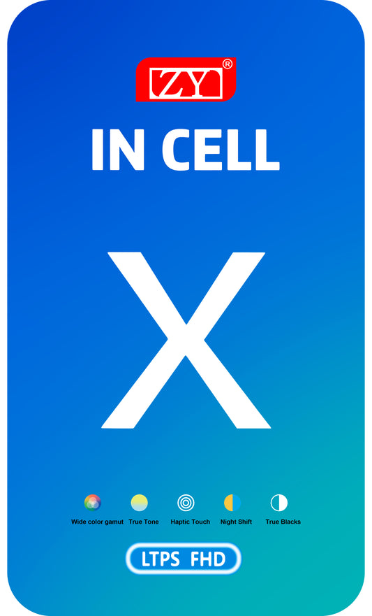 ZY érintőképernyő kijelző Apple iPhone X készülékhez, kerettel, In-Cell LCD változat, fekete