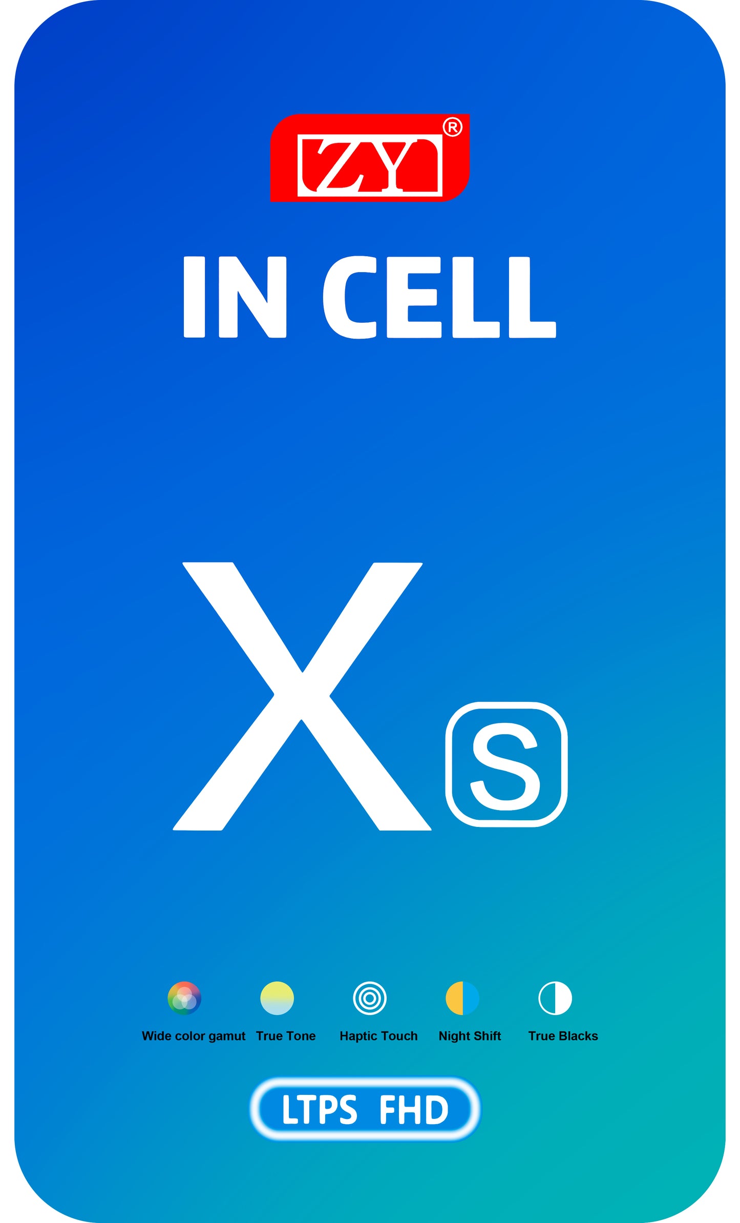 ZY érintőképernyő kijelző Apple iPhone XS készülékhez, kerettel, In-Cell LCD változat, fekete